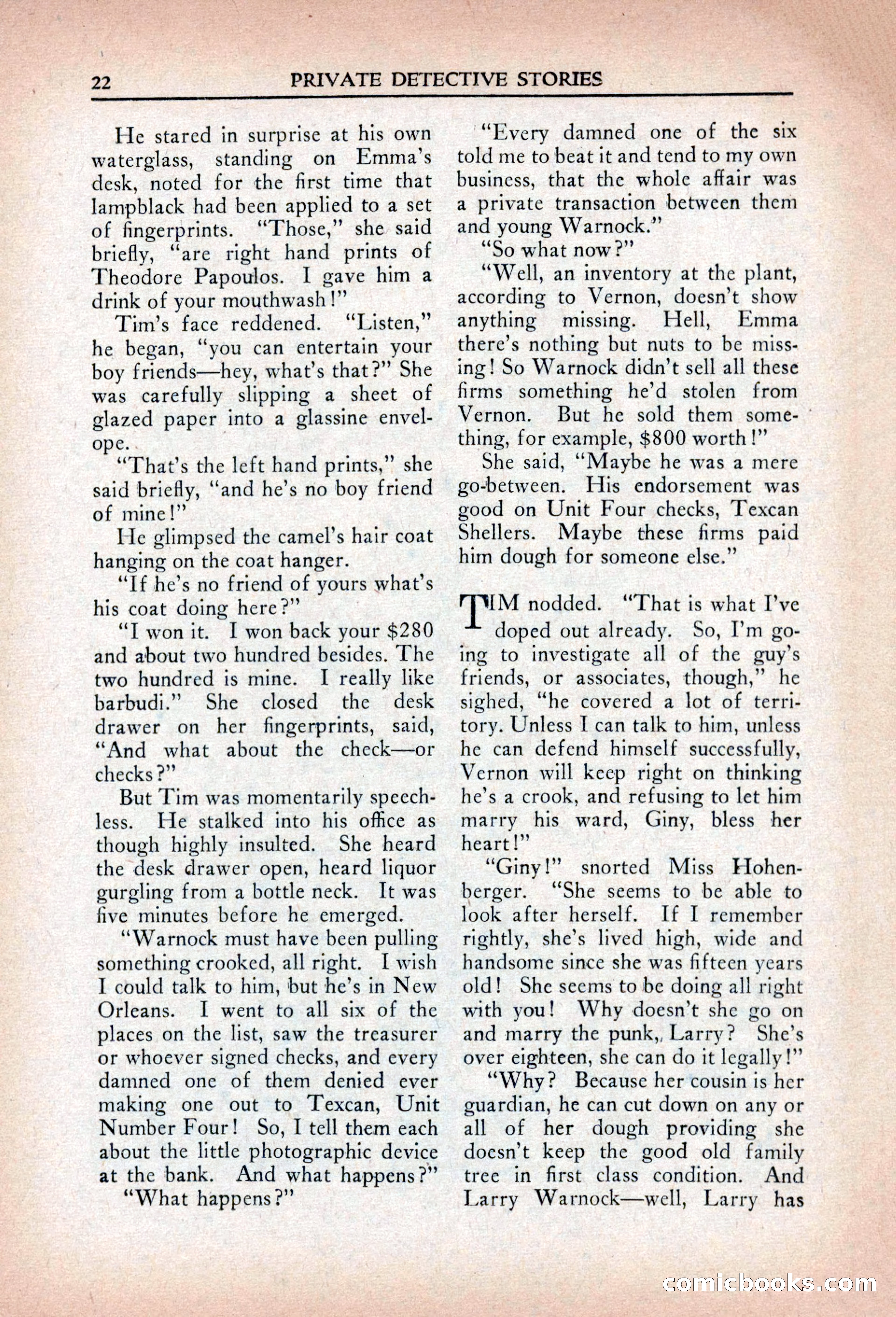 Private Detective Stories, April 1941 — page 24 of 132