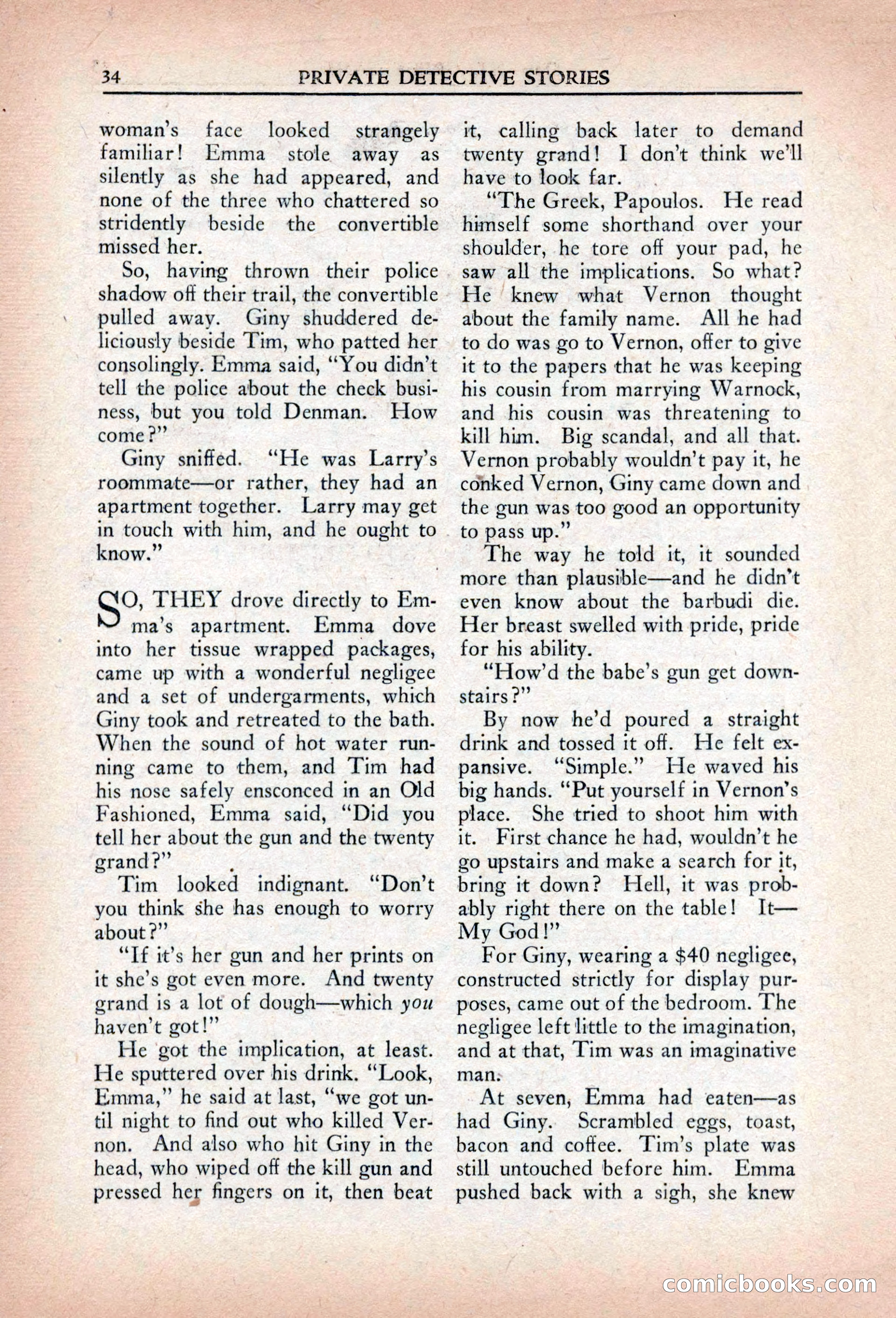 Private Detective Stories, April 1941 — page 36 of 132