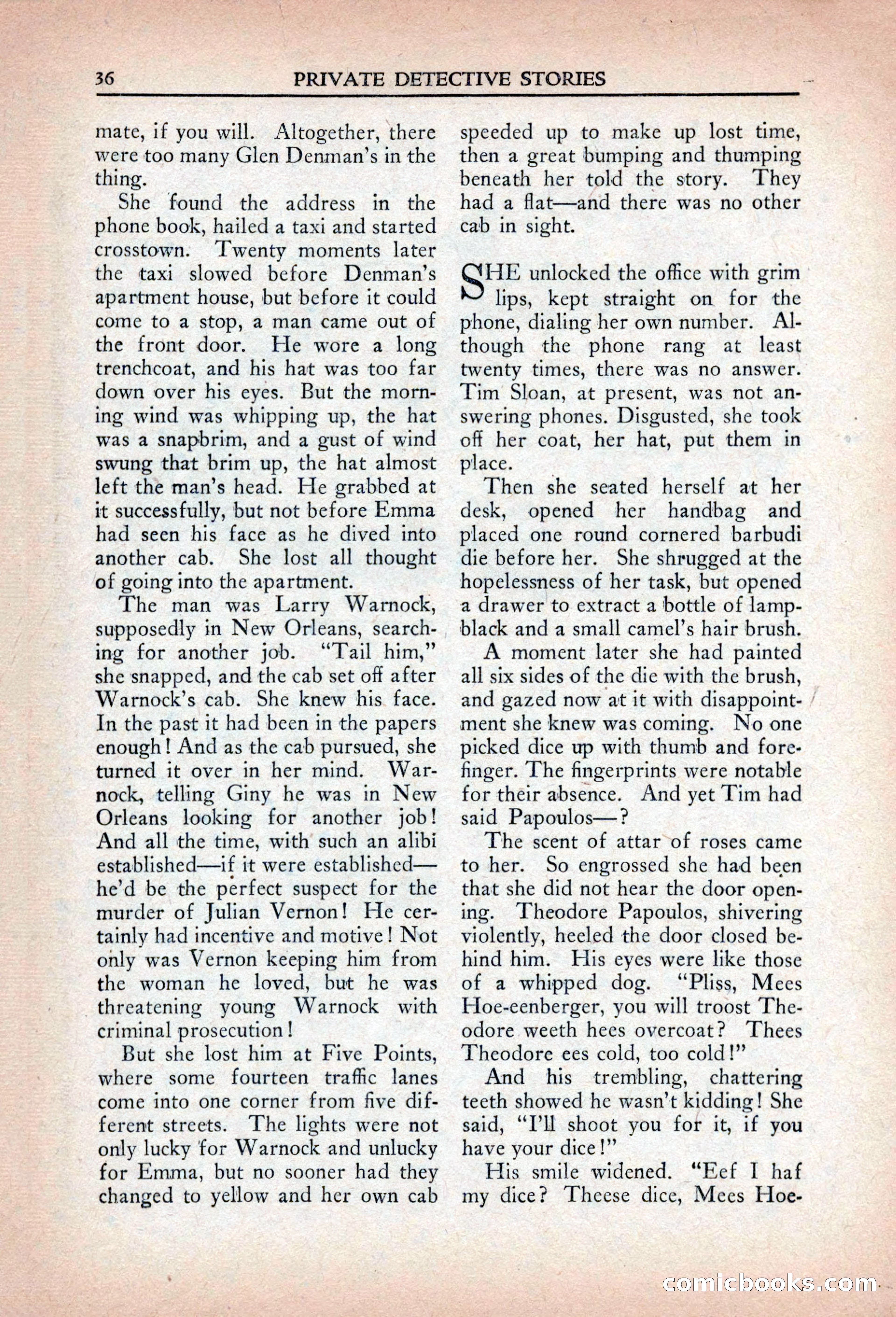 Private Detective Stories, April 1941 — page 38 of 132