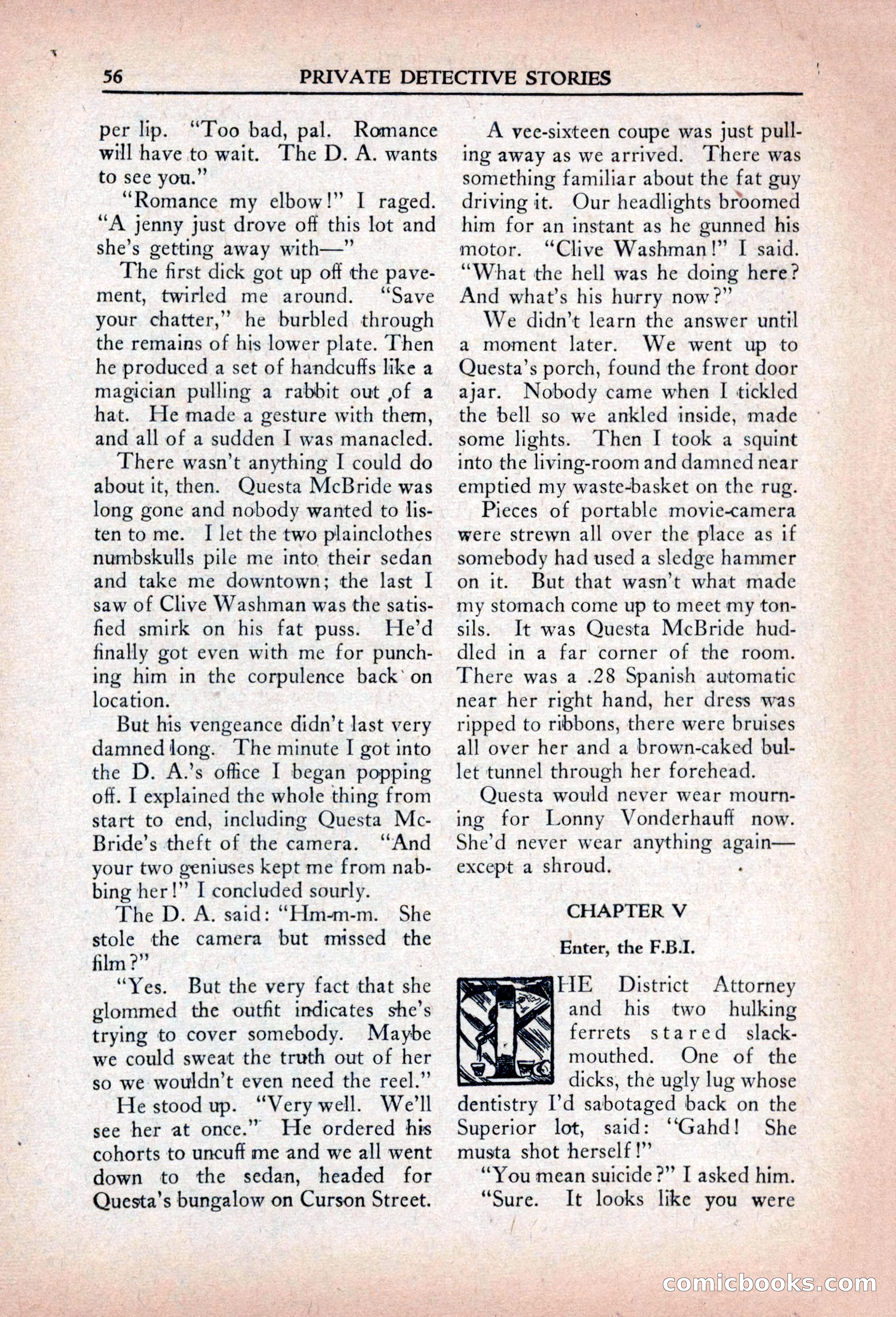 Private Detective Stories, April 1941 — page 58 of 132