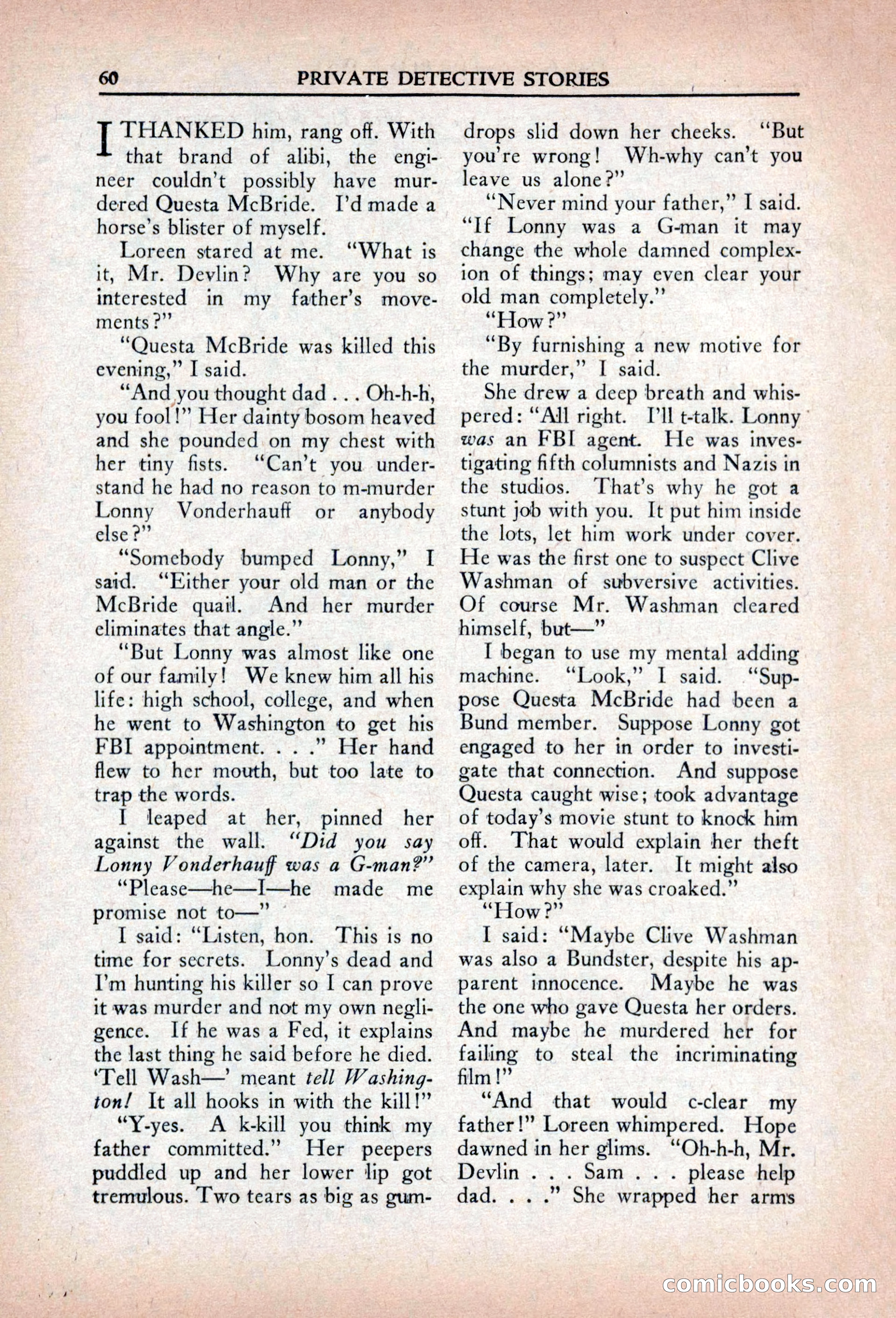 Private Detective Stories, April 1941 — page 62 of 132