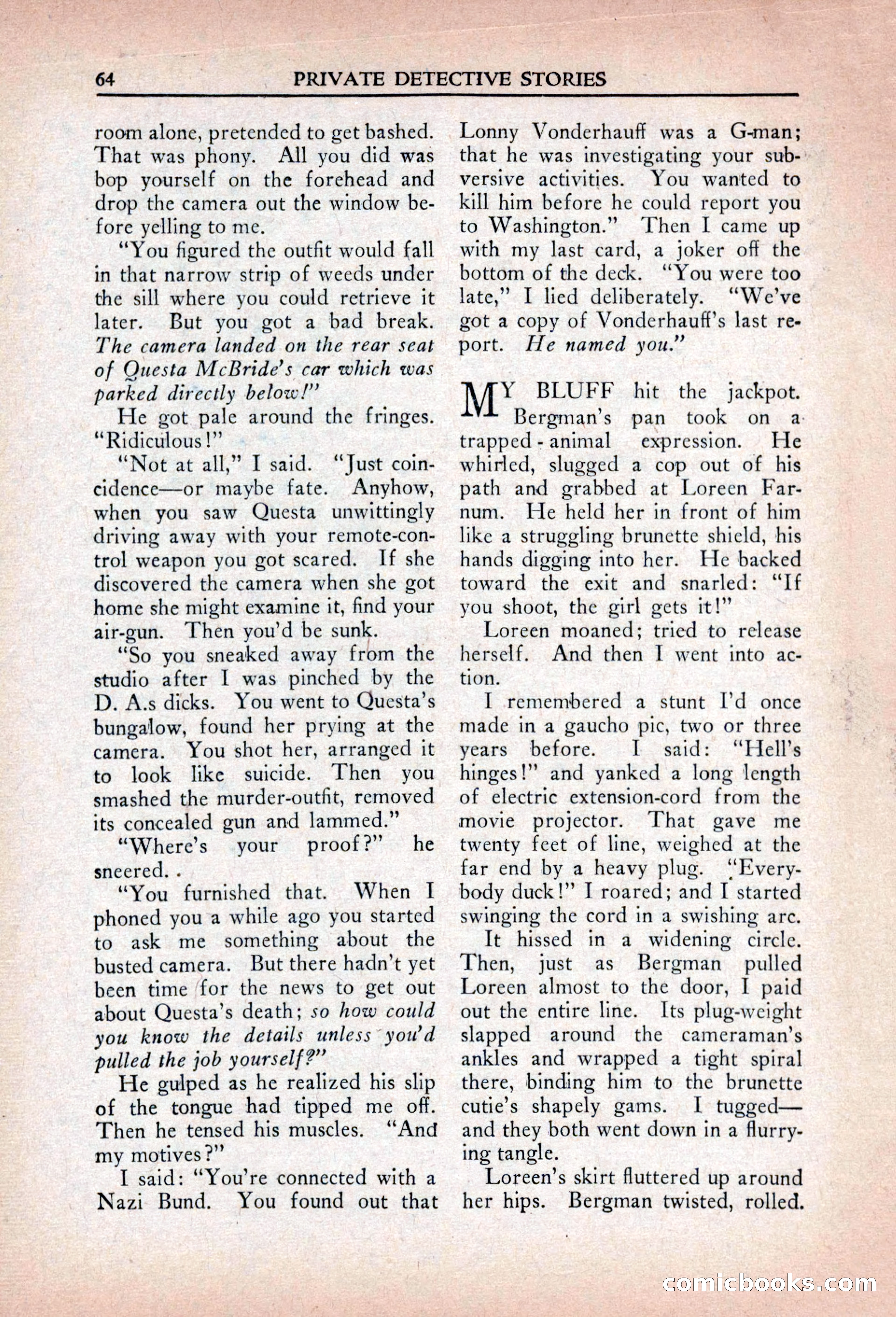 Private Detective Stories, April 1941 — page 66 of 132