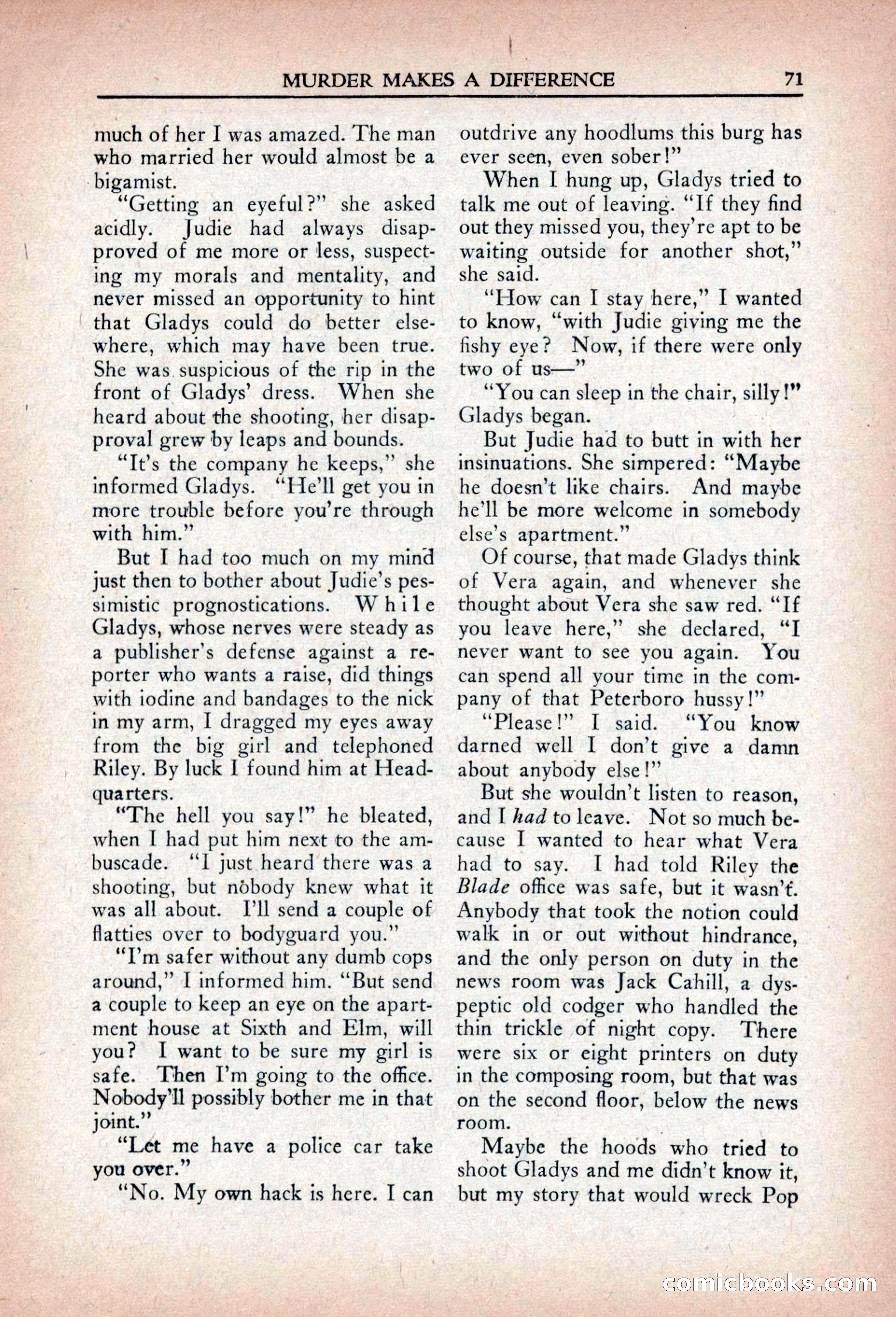 Private Detective Stories, April 1941 — page 73 of 132