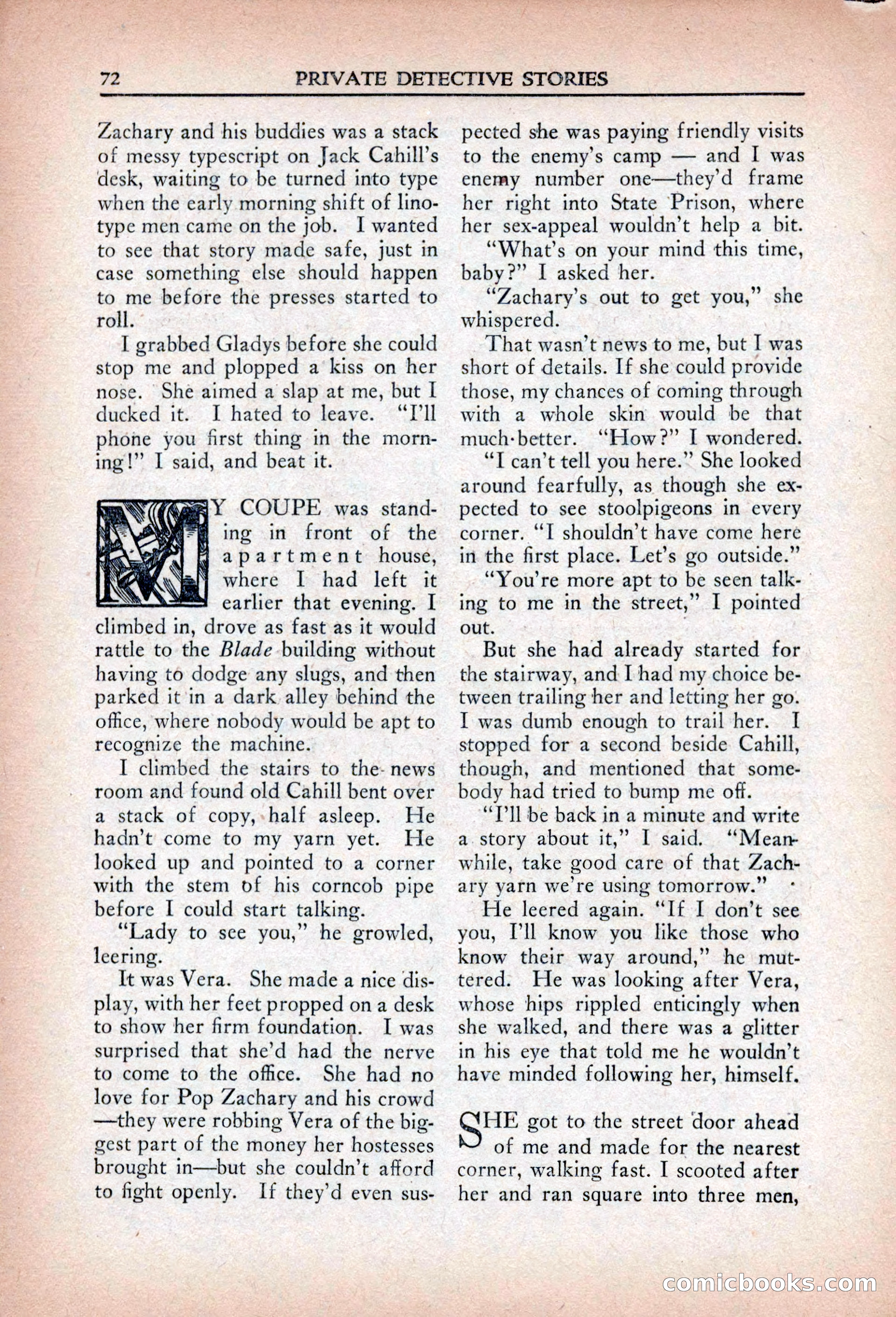 Private Detective Stories, April 1941 — page 74 of 132
