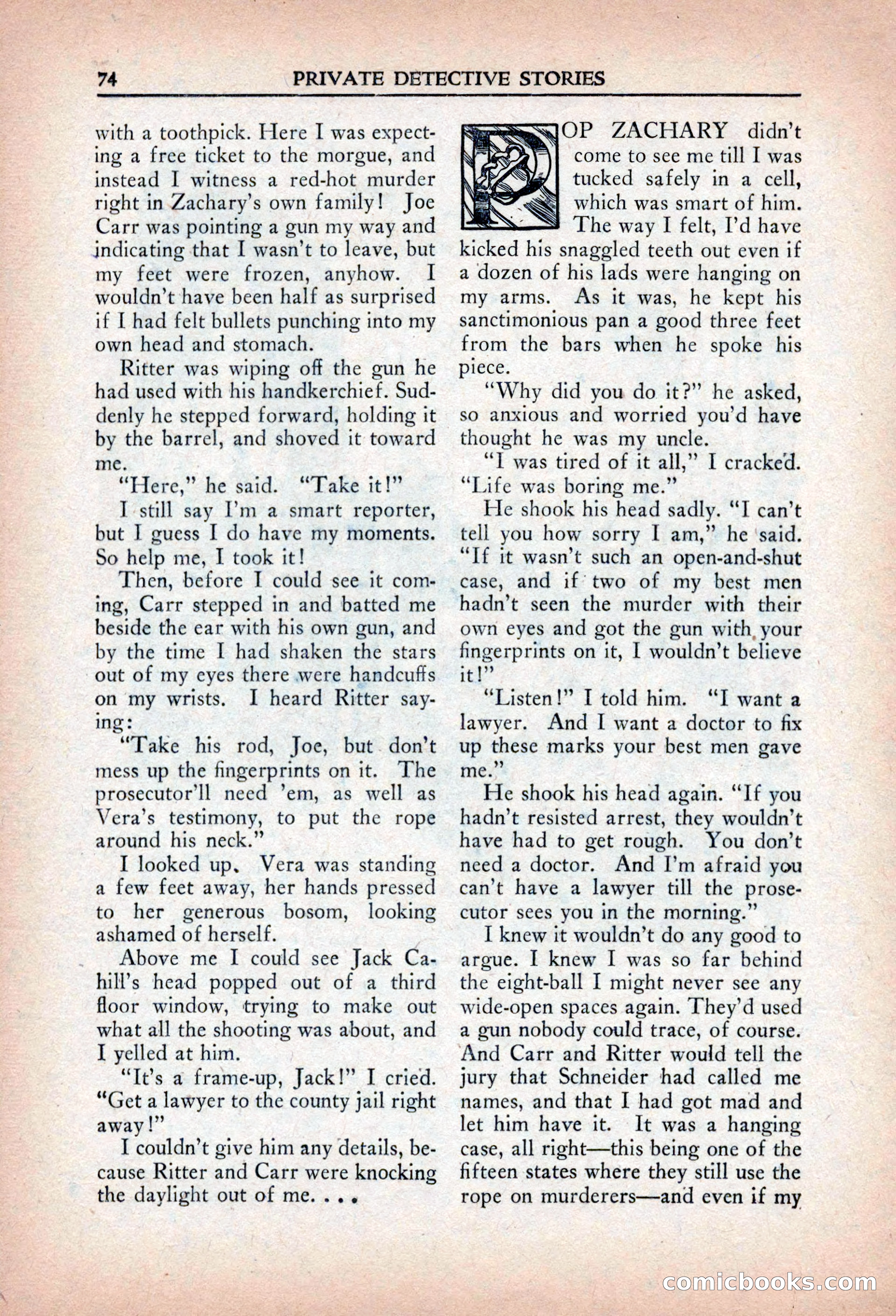 Private Detective Stories, April 1941 — page 76 of 132