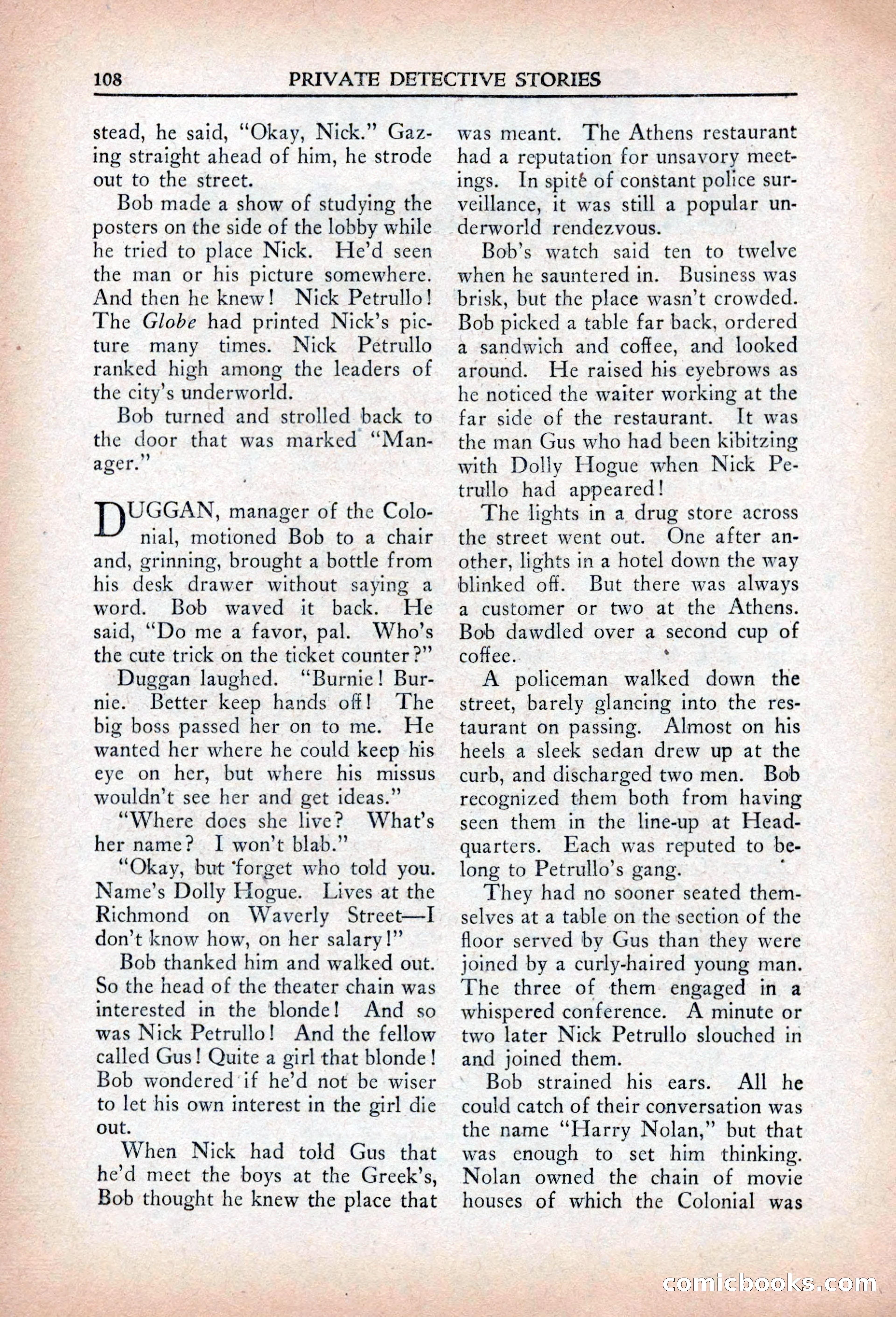 Private Detective Stories, April 1941 — page 110 of 132