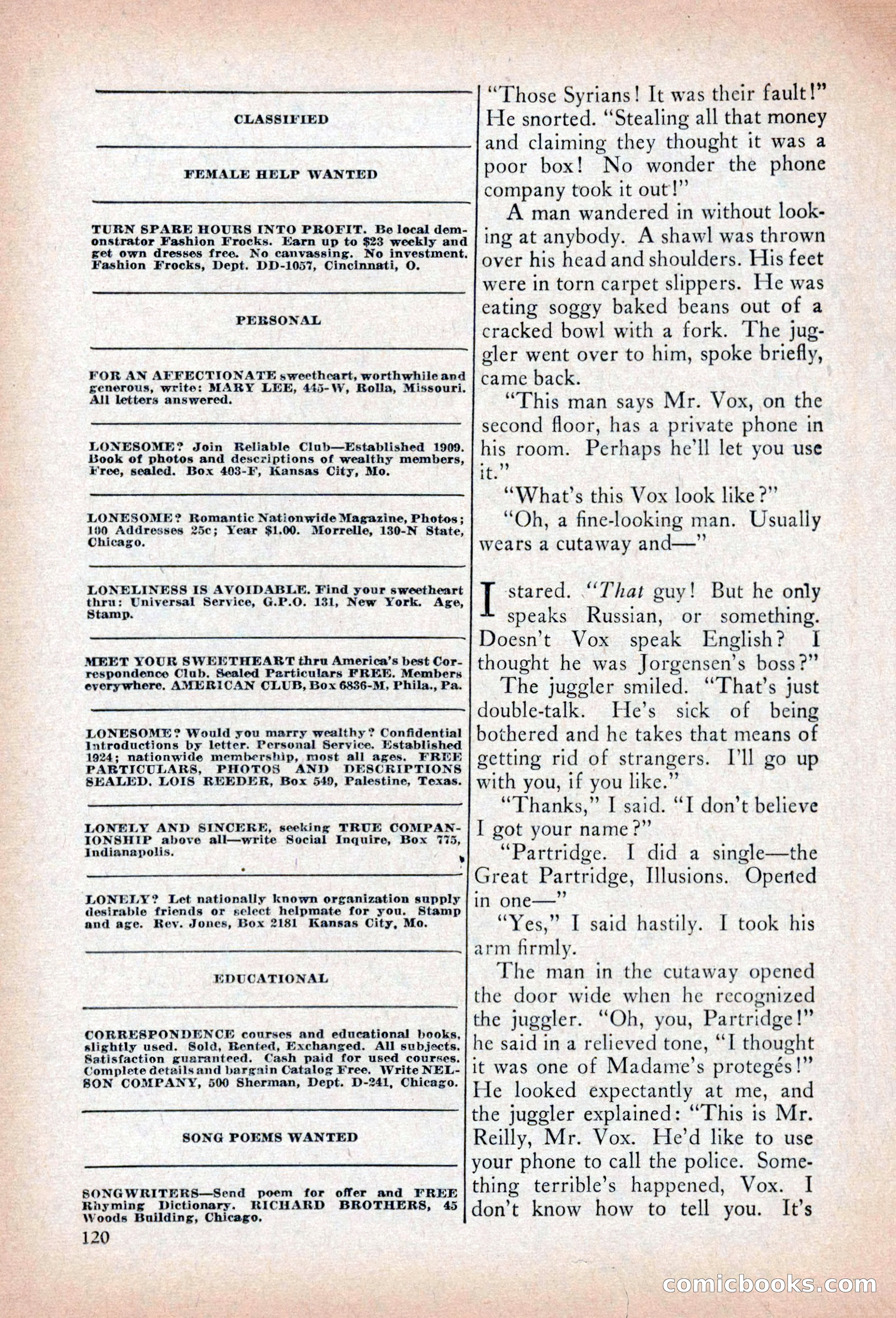 Private Detective Stories, April 1941 — page 122 of 132
