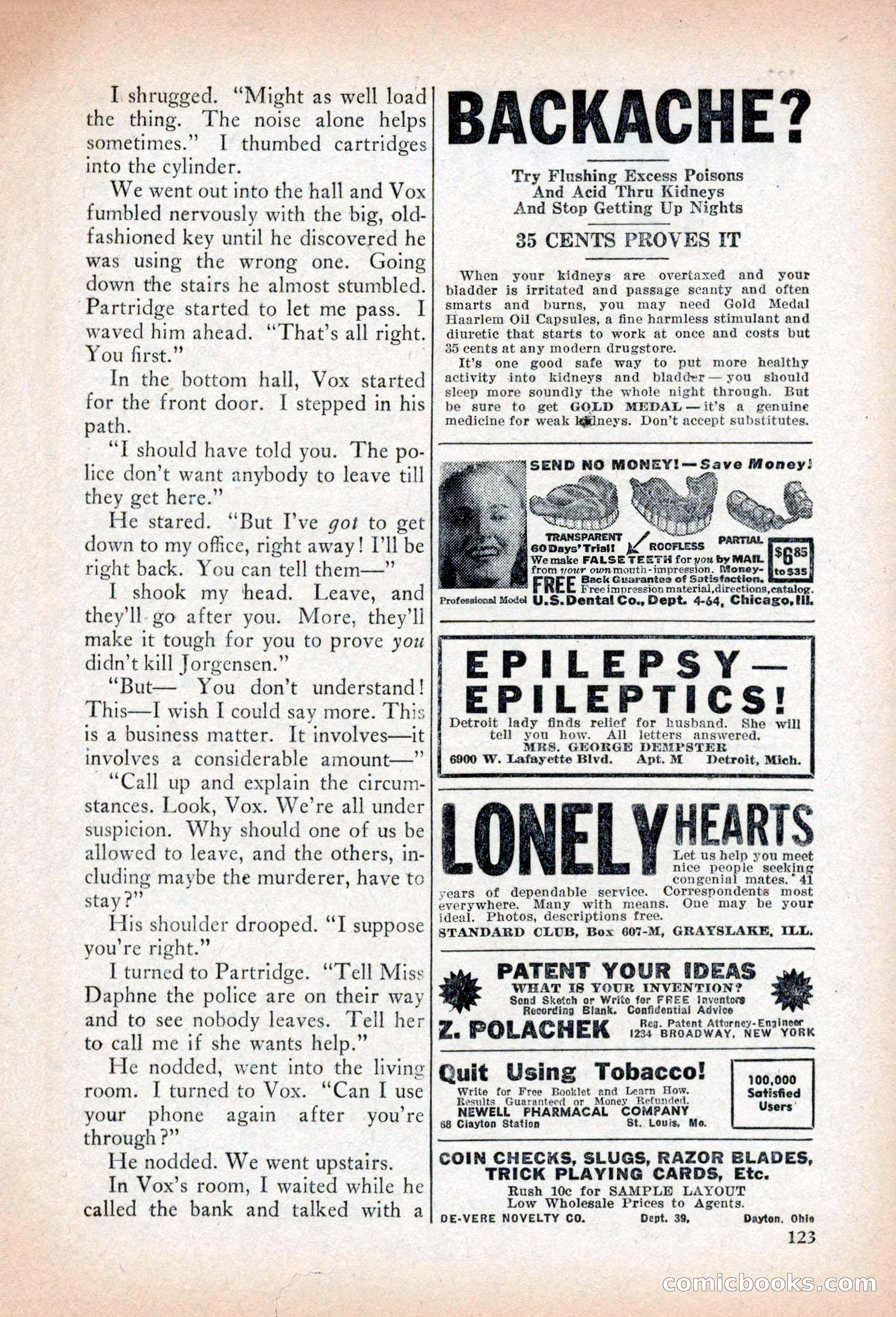 Private Detective Stories, April 1941 — page 125 of 132