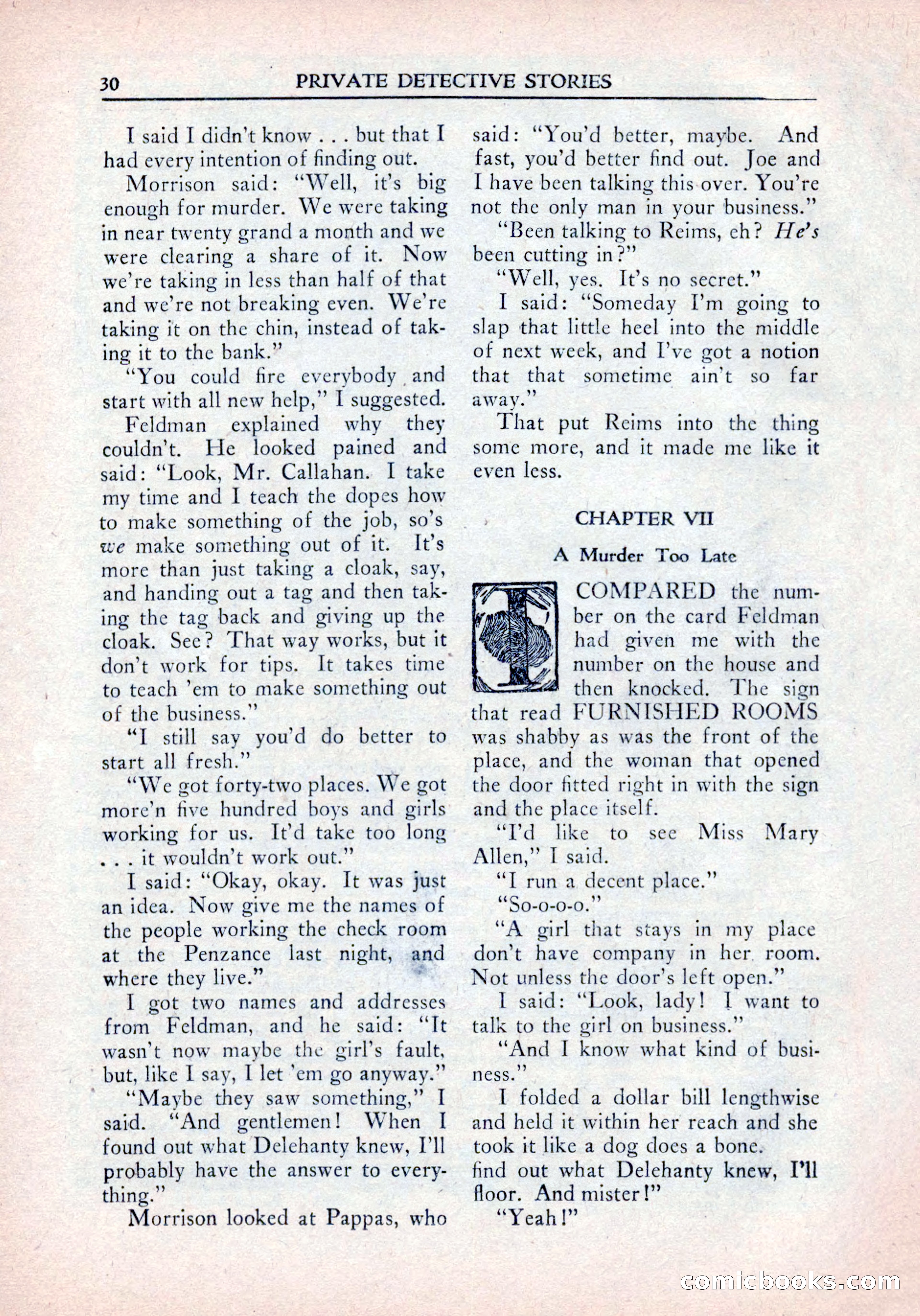 Private Detective Stories, January 1942 — page 32 of 132