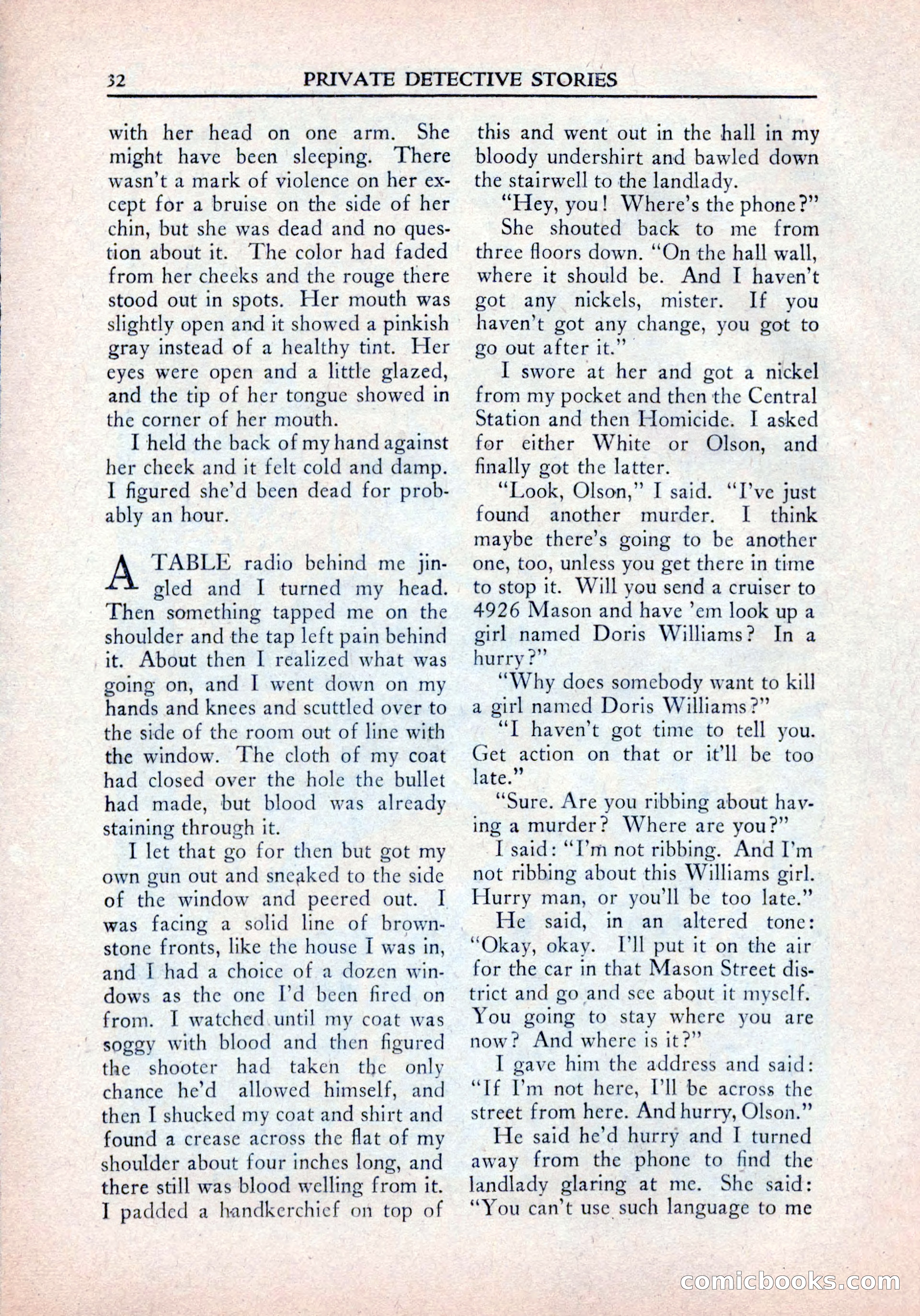 Private Detective Stories, January 1942 — page 34 of 132