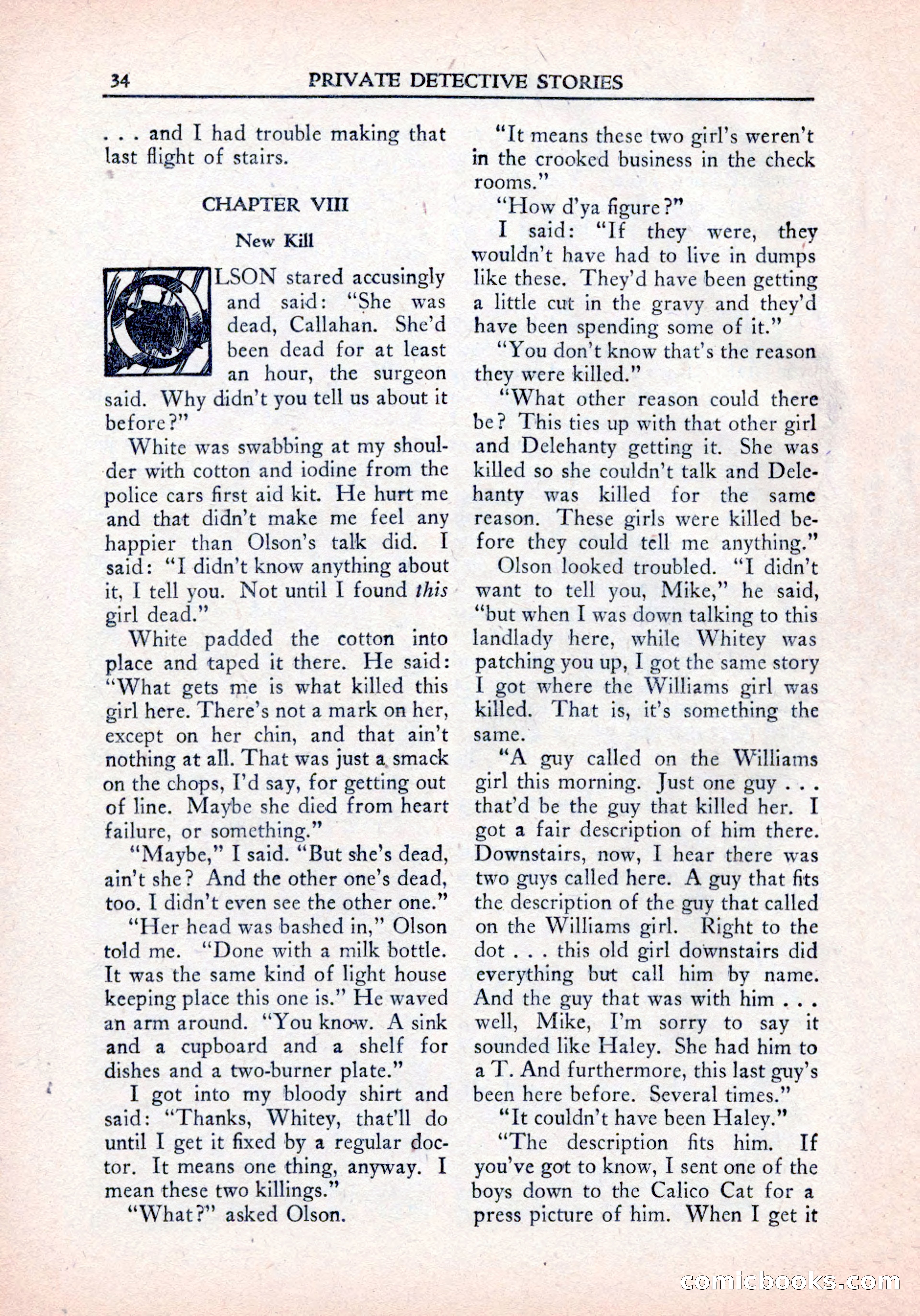 Private Detective Stories, January 1942 — page 36 of 132