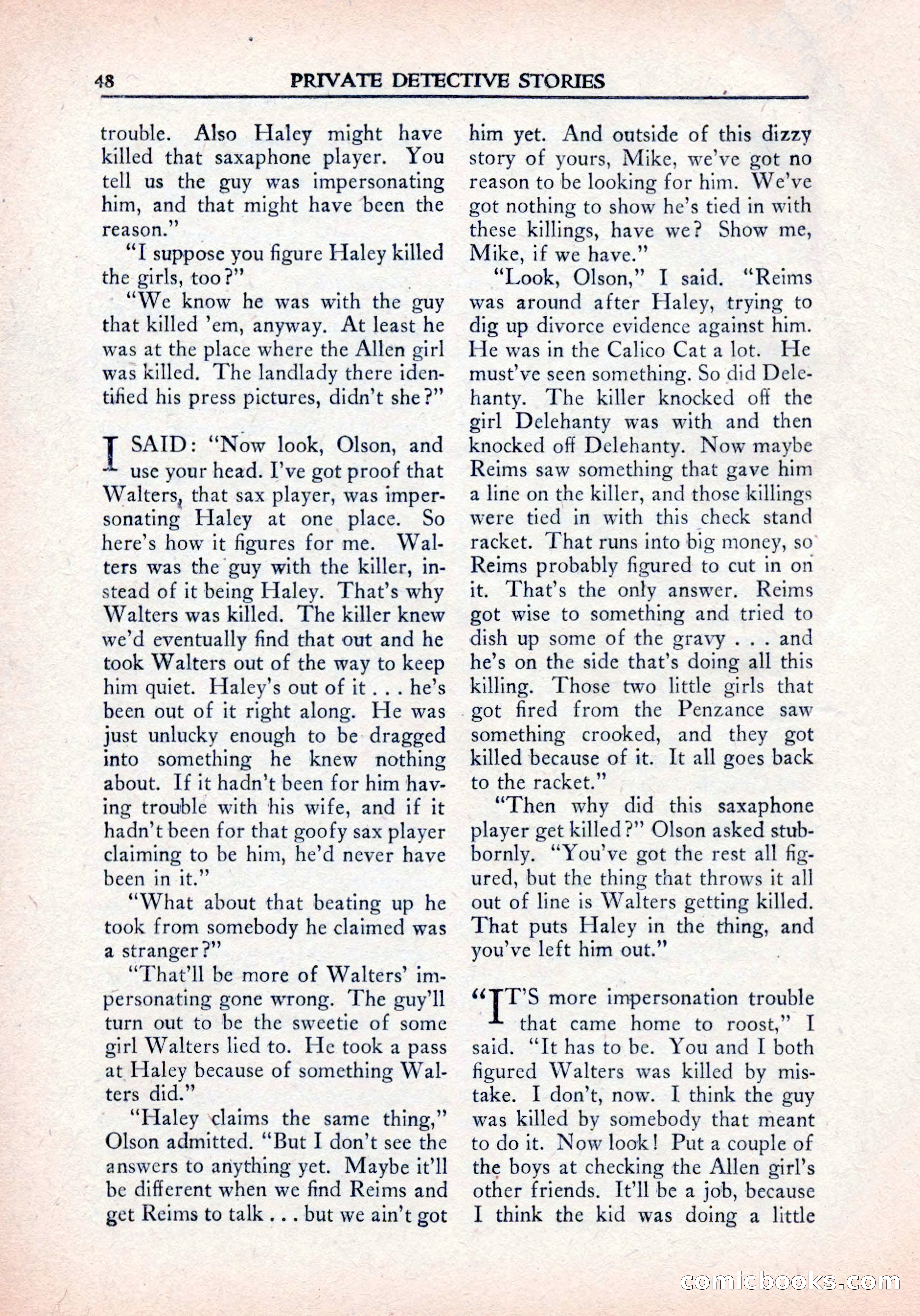 Private Detective Stories, January 1942 — page 50 of 132
