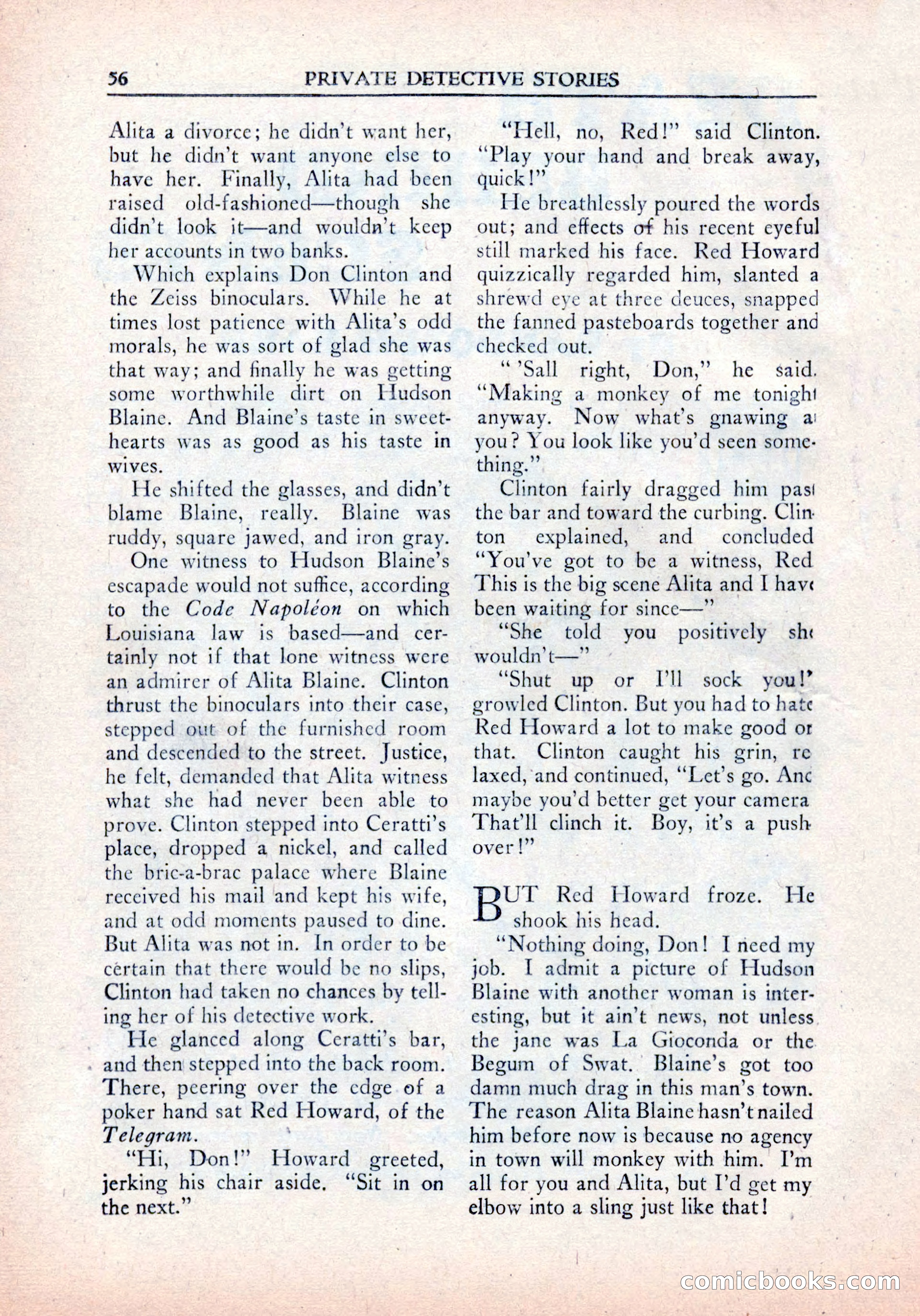 Private Detective Stories, January 1942 — page 58 of 132