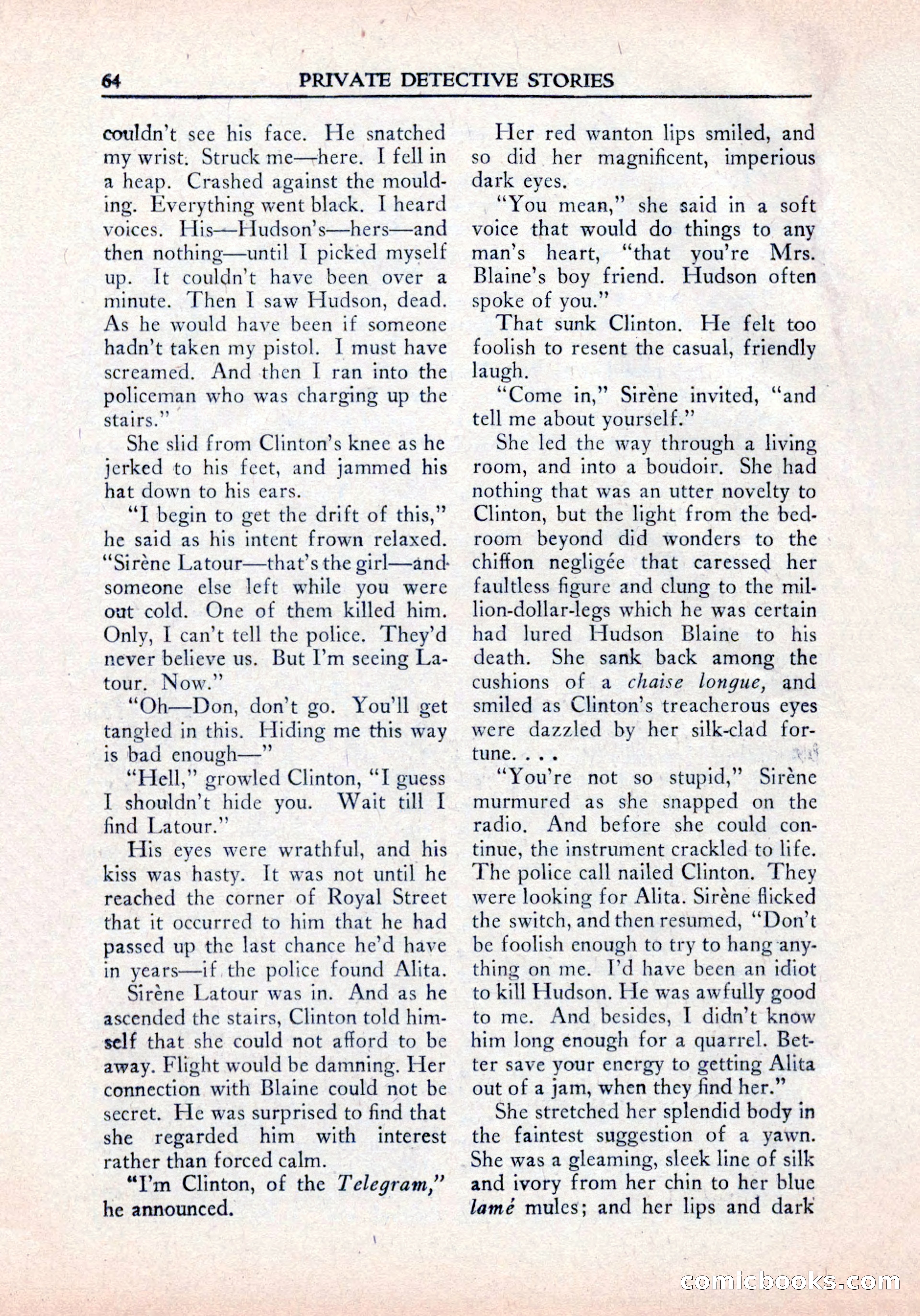 Private Detective Stories, January 1942 — page 66 of 132