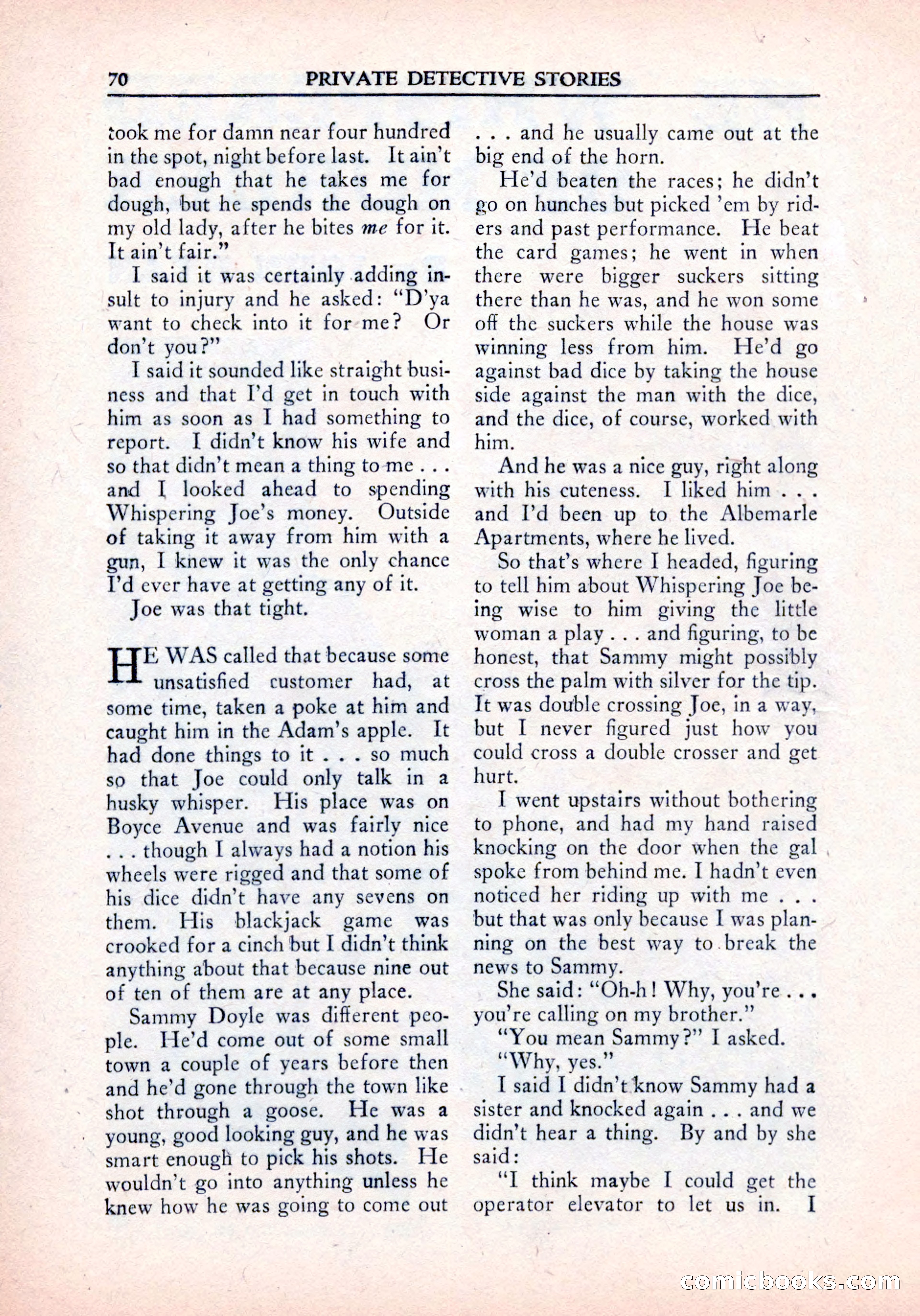 Private Detective Stories, January 1942 — page 72 of 132