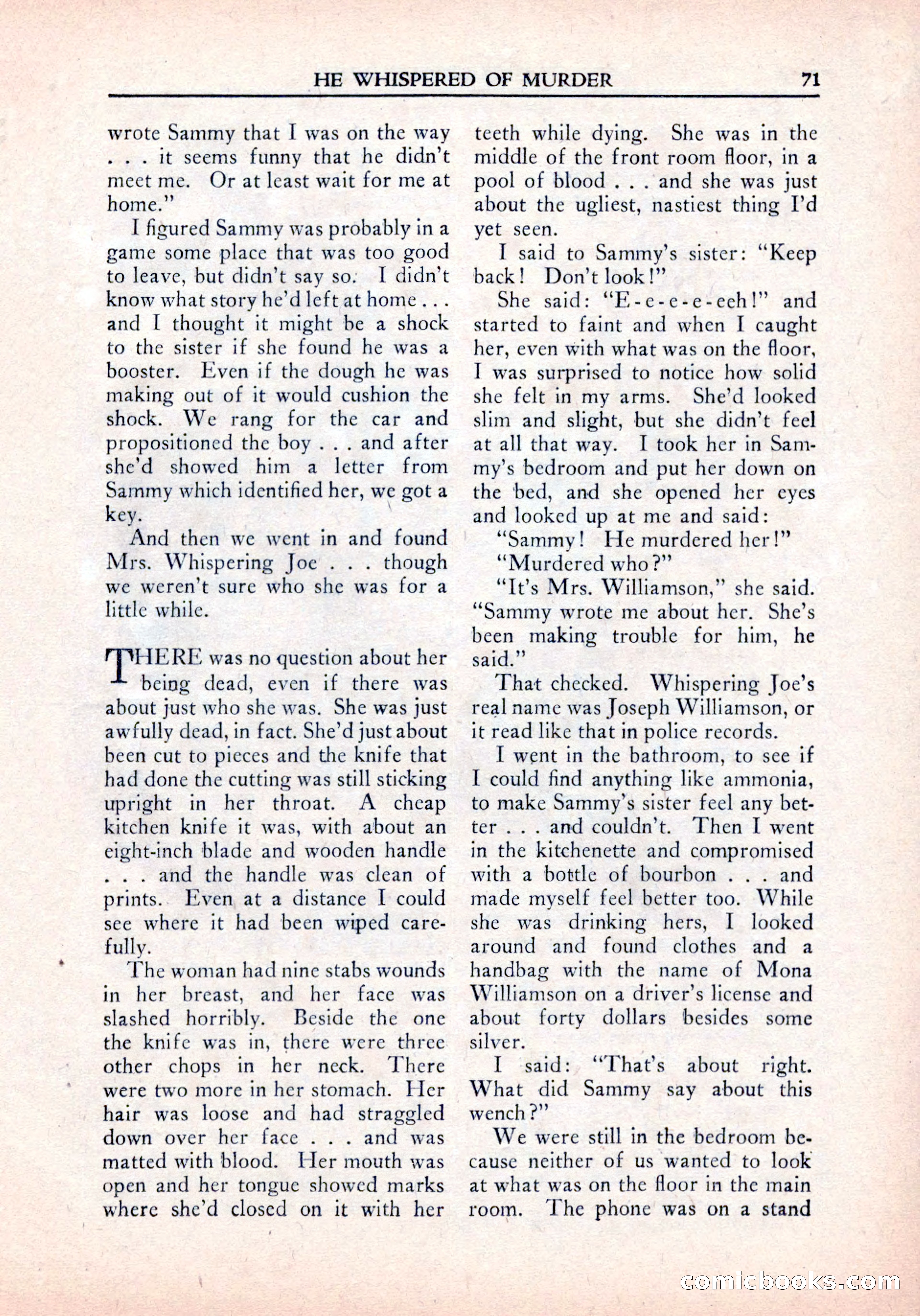 Private Detective Stories, January 1942 — page 73 of 132