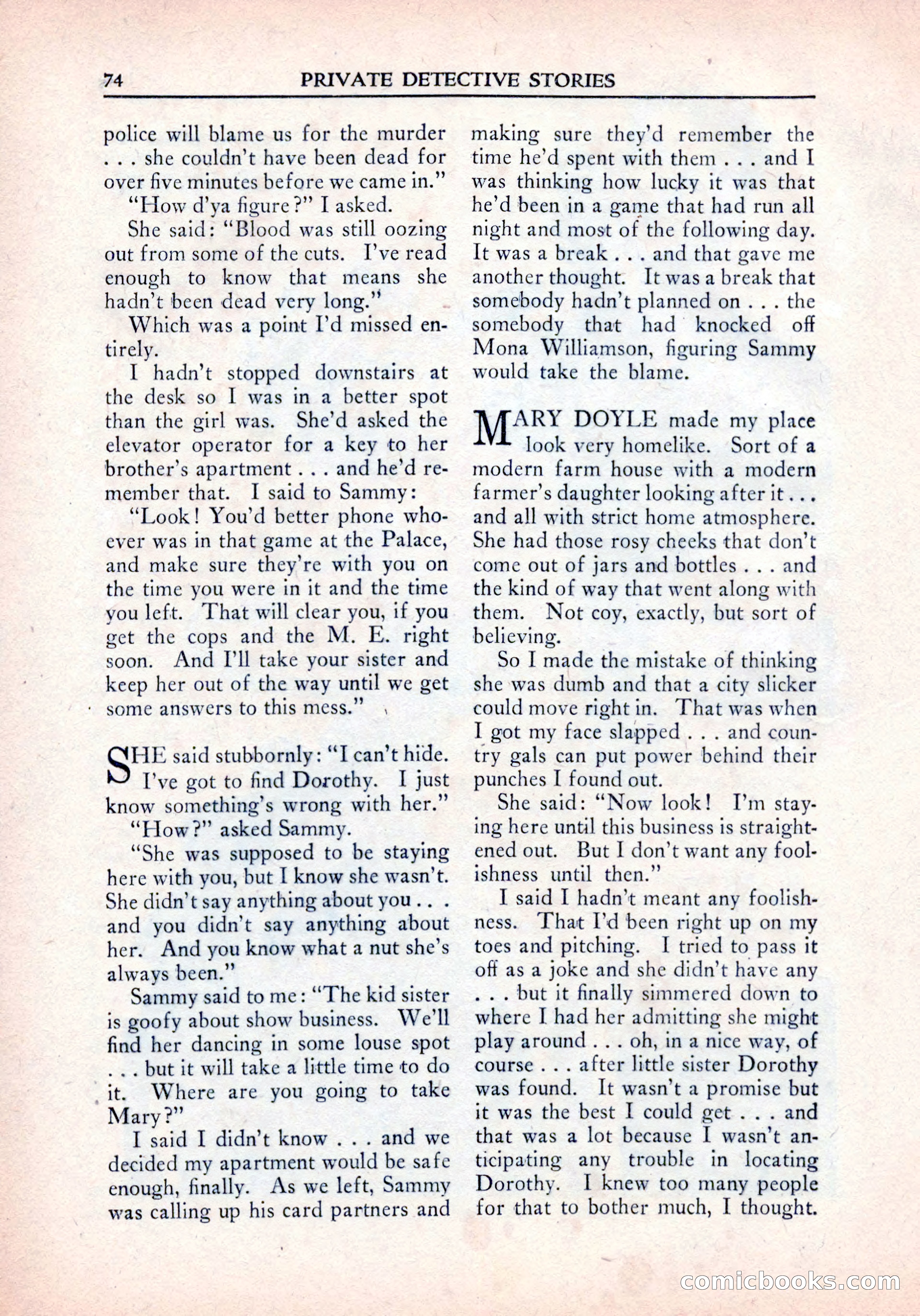 Private Detective Stories, January 1942 — page 76 of 132