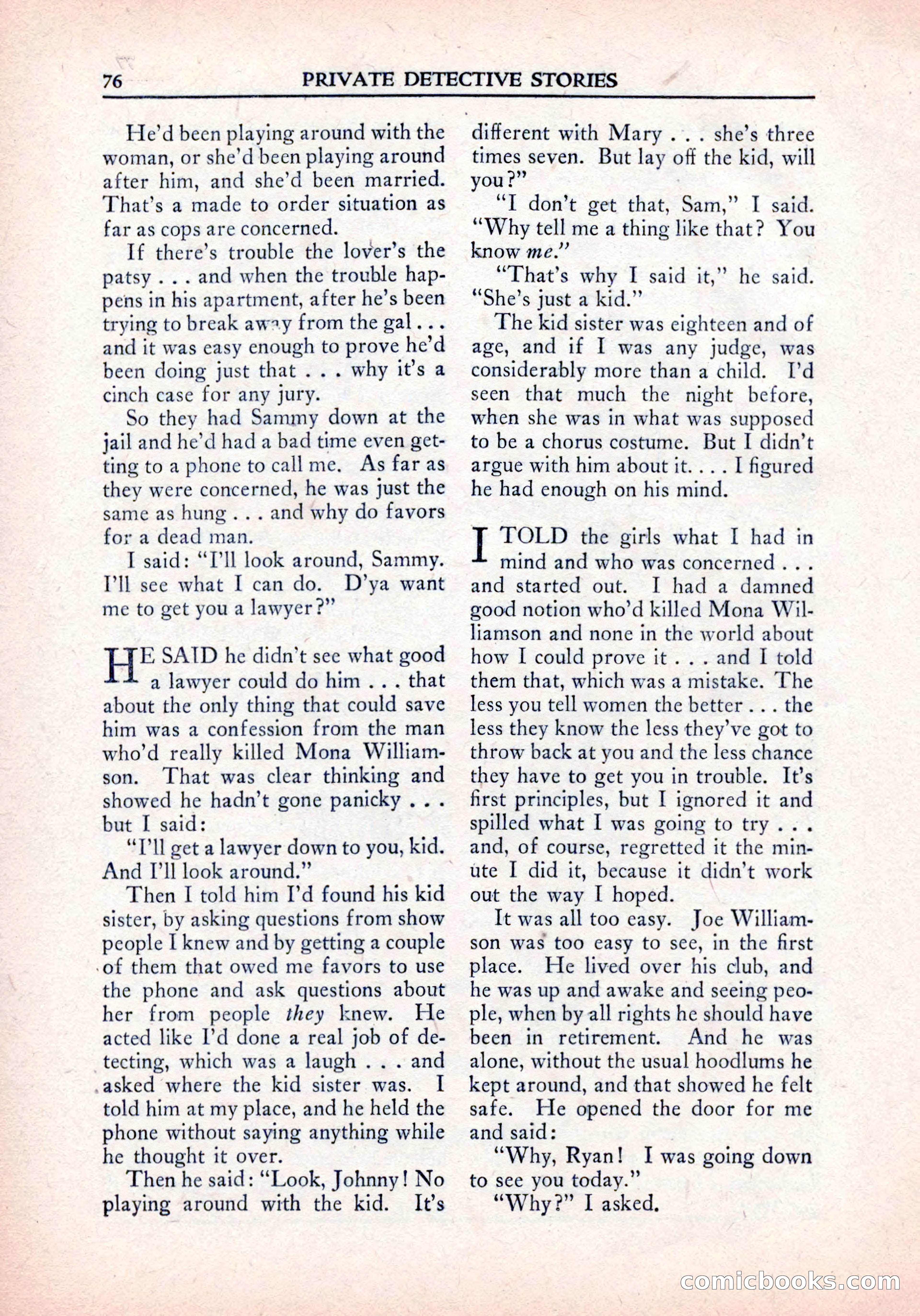 Private Detective Stories, January 1942 — page 78 of 132