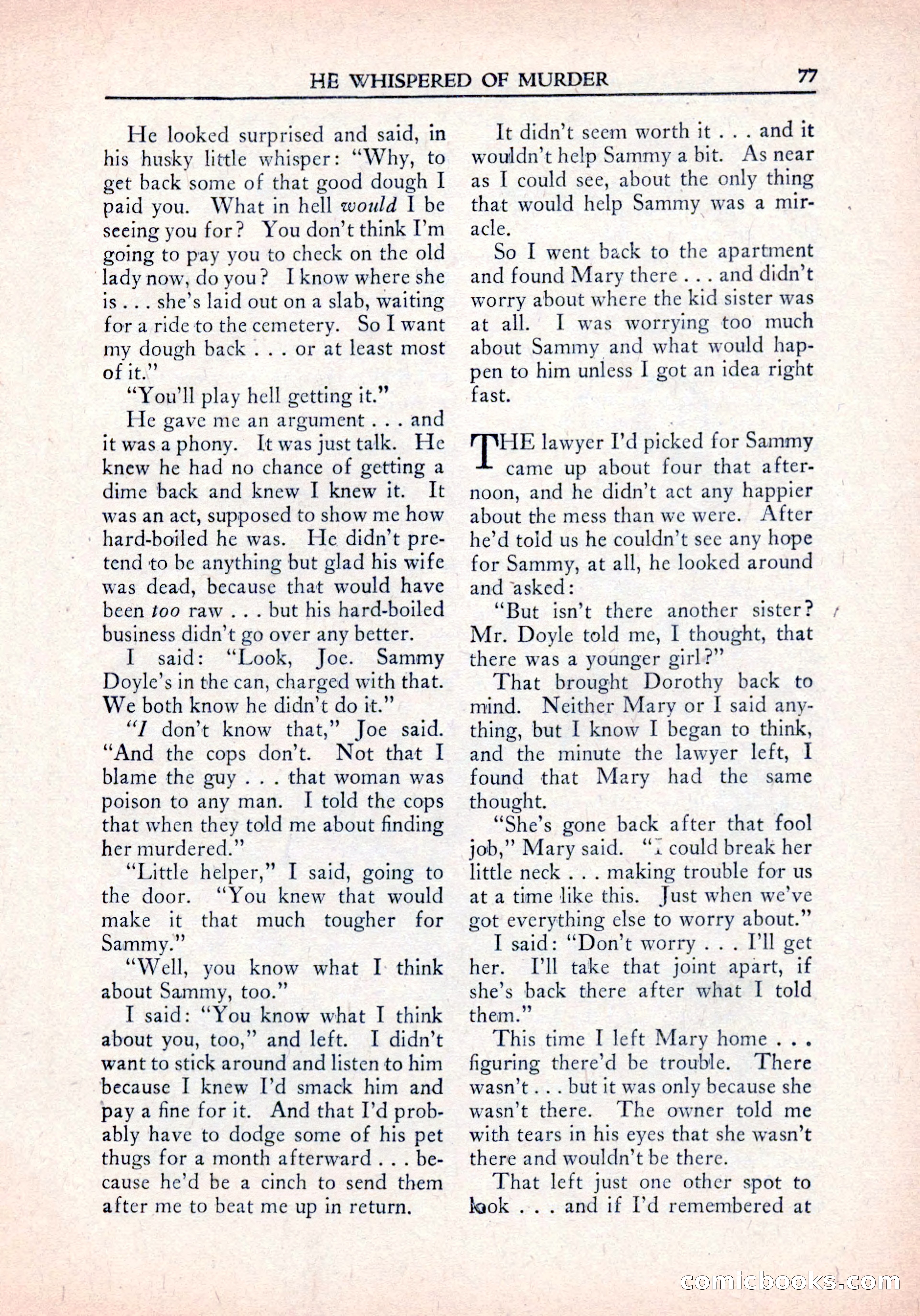 Private Detective Stories, January 1942 — page 79 of 132