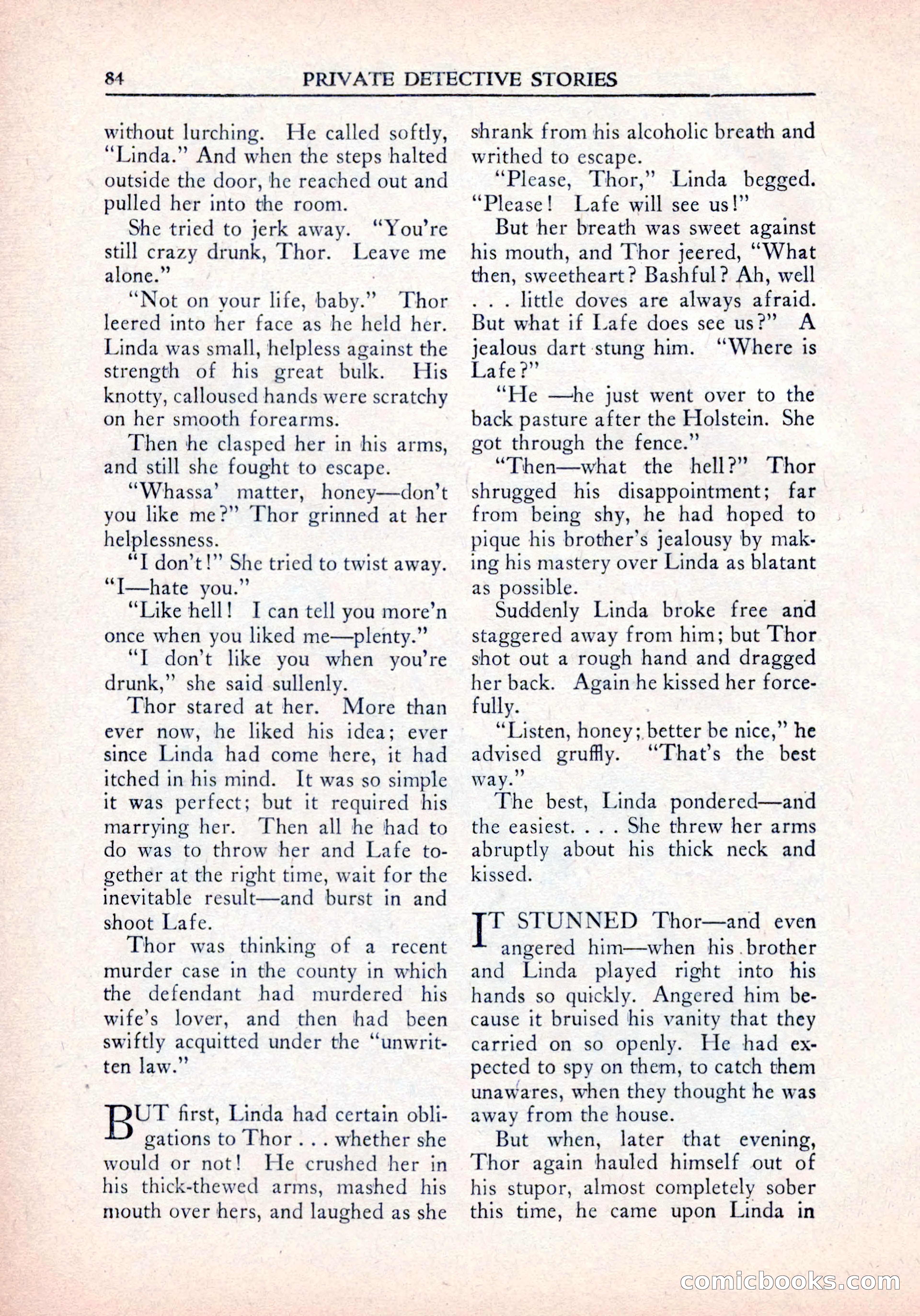 Private Detective Stories, January 1942 — page 86 of 132