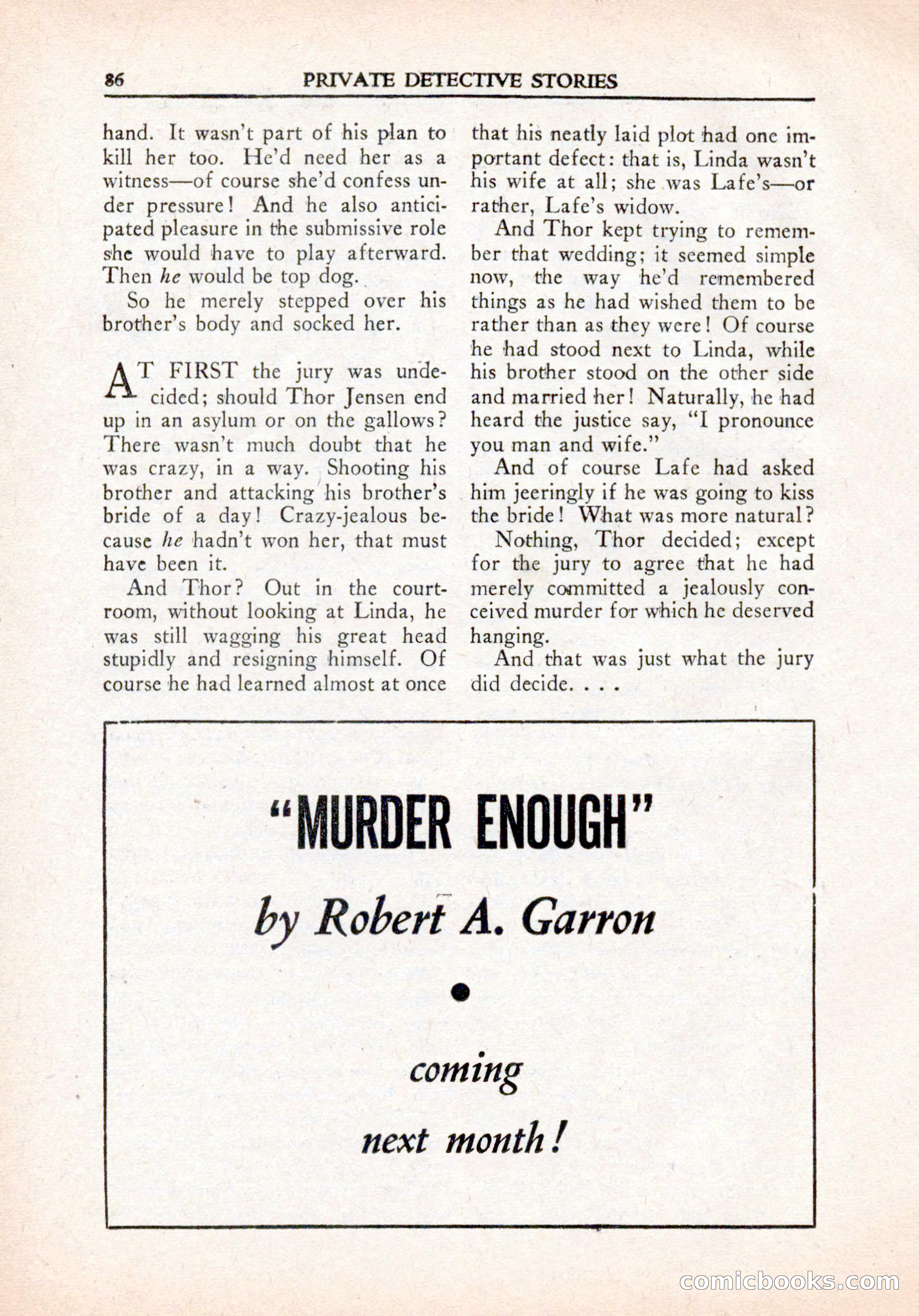 Private Detective Stories, January 1942 — page 88 of 132