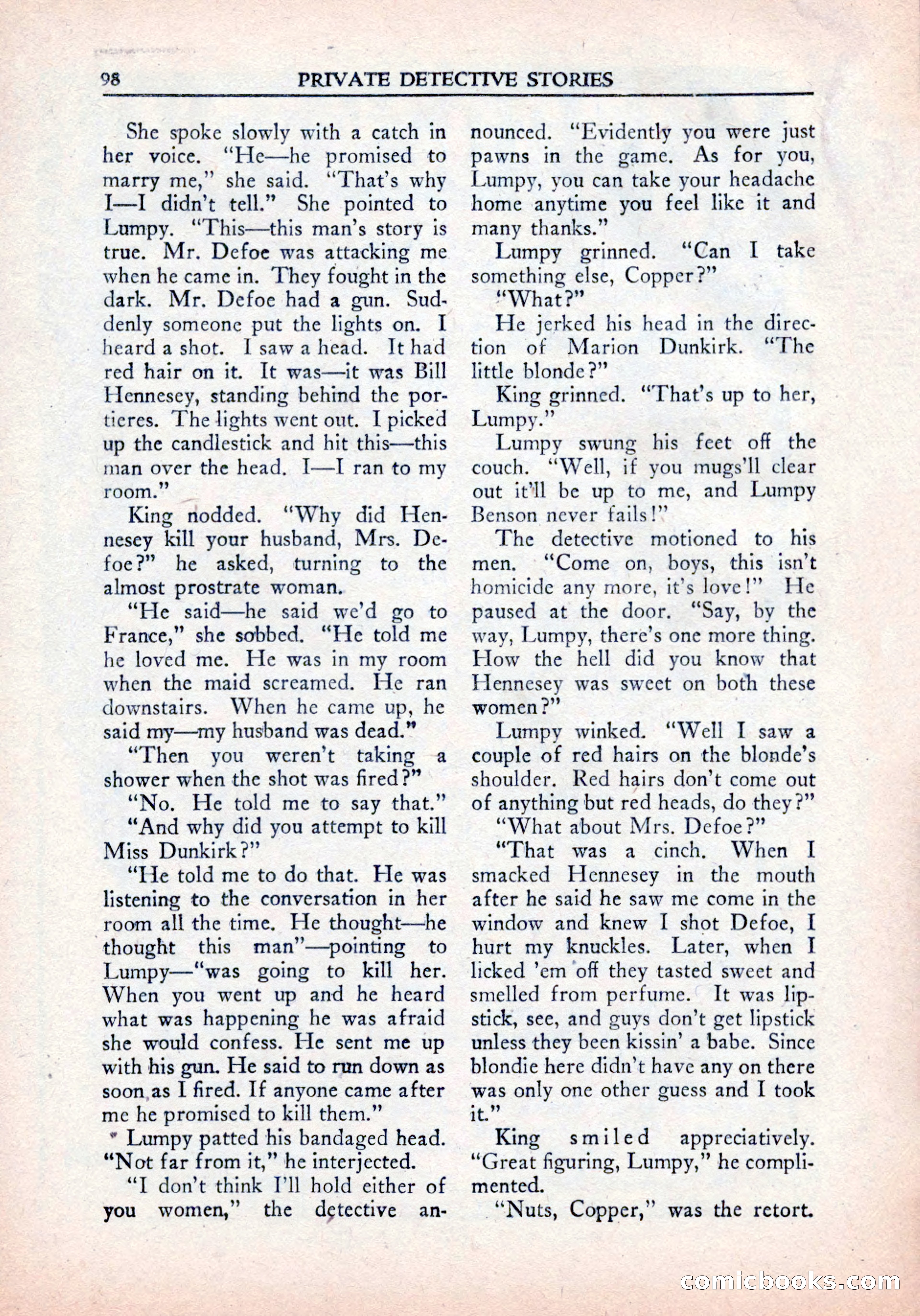 Private Detective Stories, January 1942 — page 100 of 132