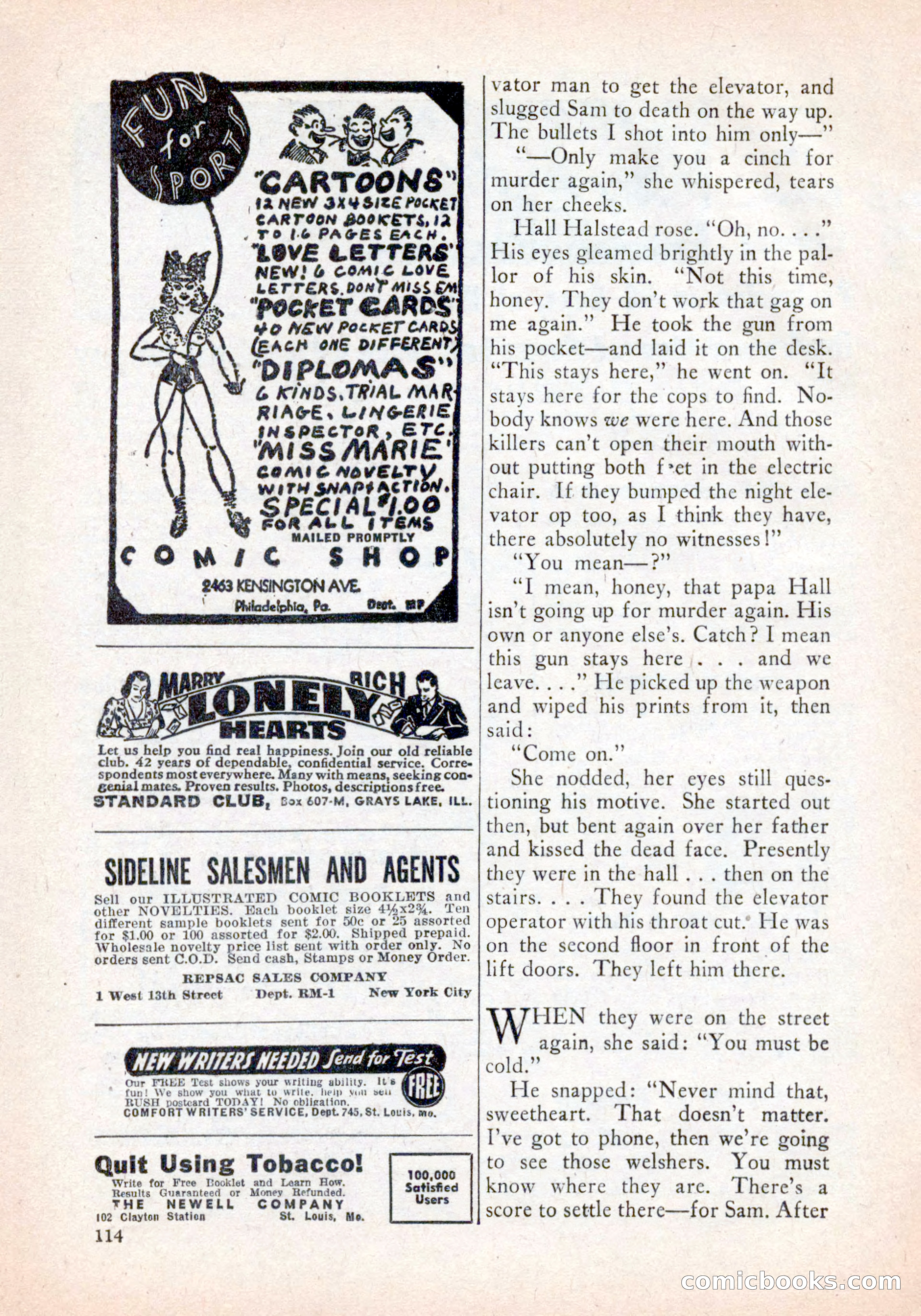 Private Detective Stories, January 1942 — page 116 of 132