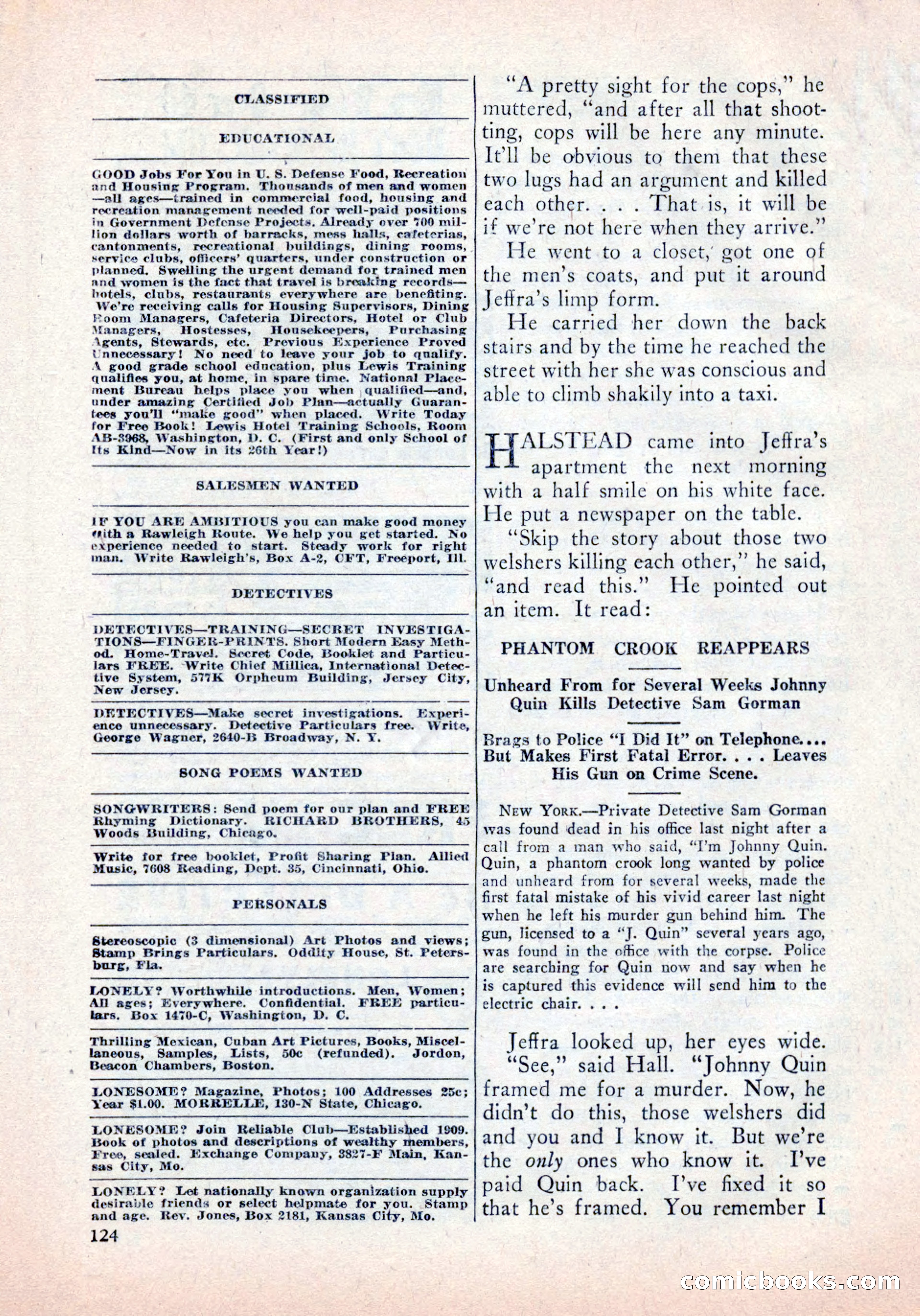 Private Detective Stories, January 1942 — page 126 of 132