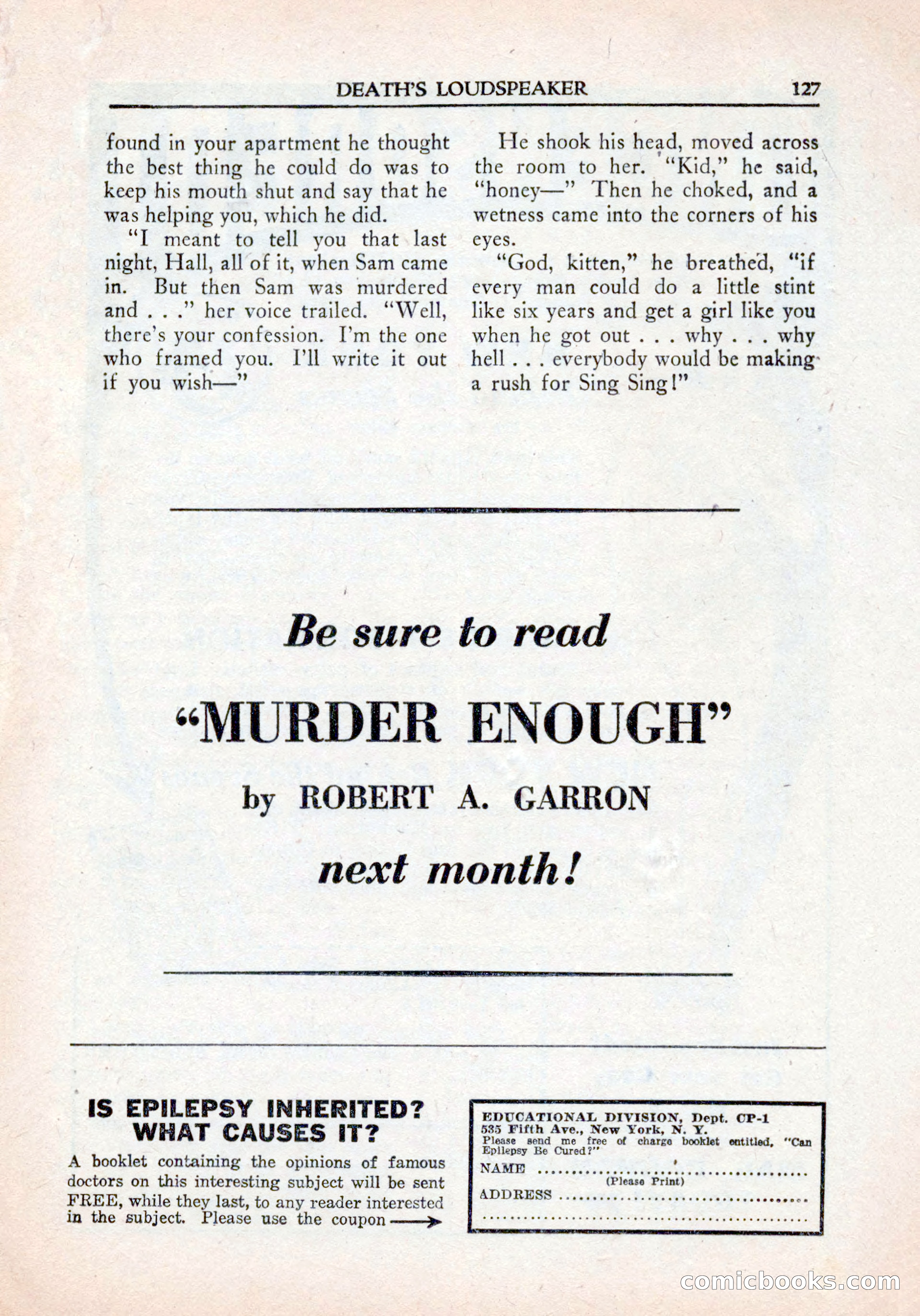 Private Detective Stories, January 1942 — page 129 of 132
