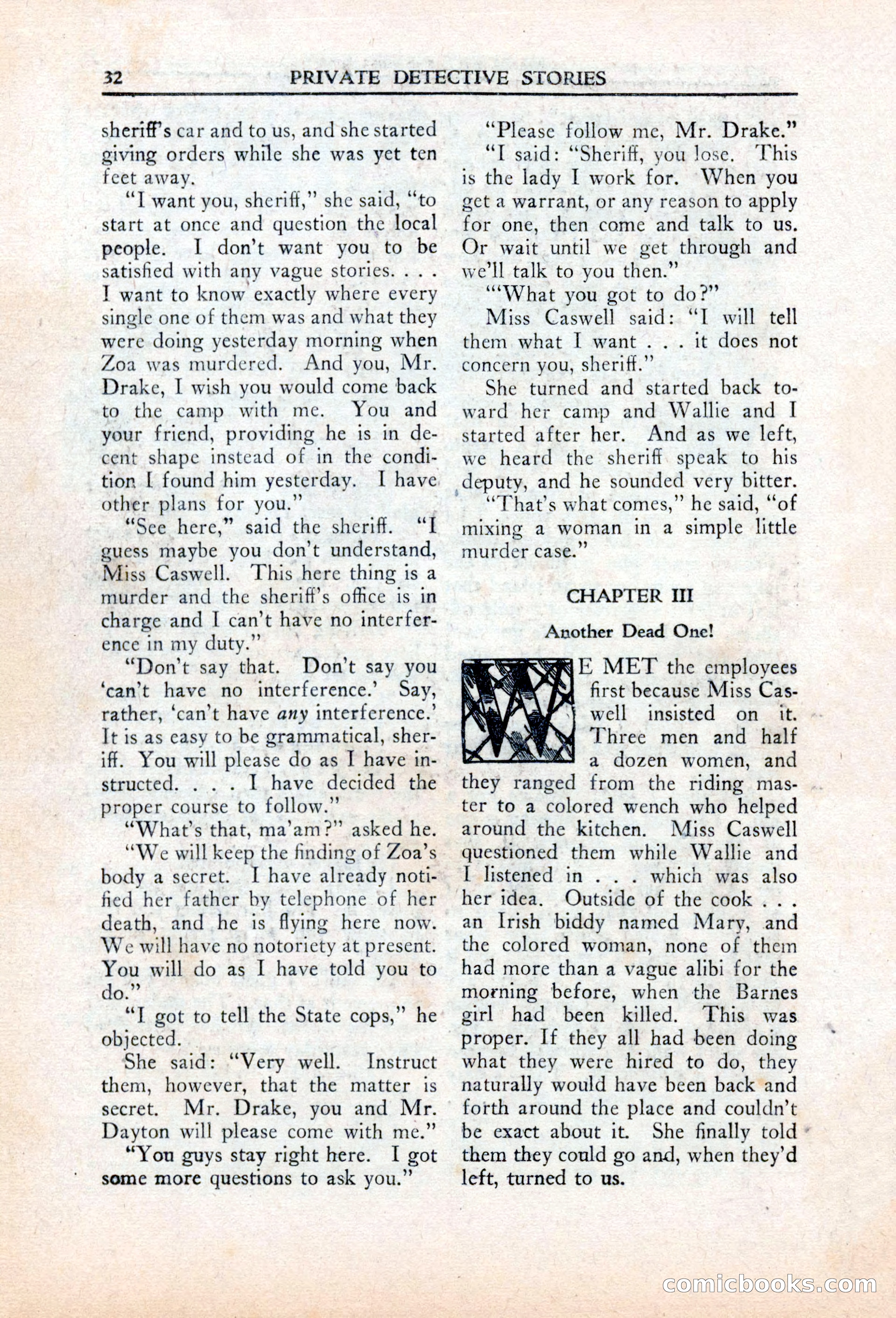 Private Detective Stories, March 1942 — page 34 of 132