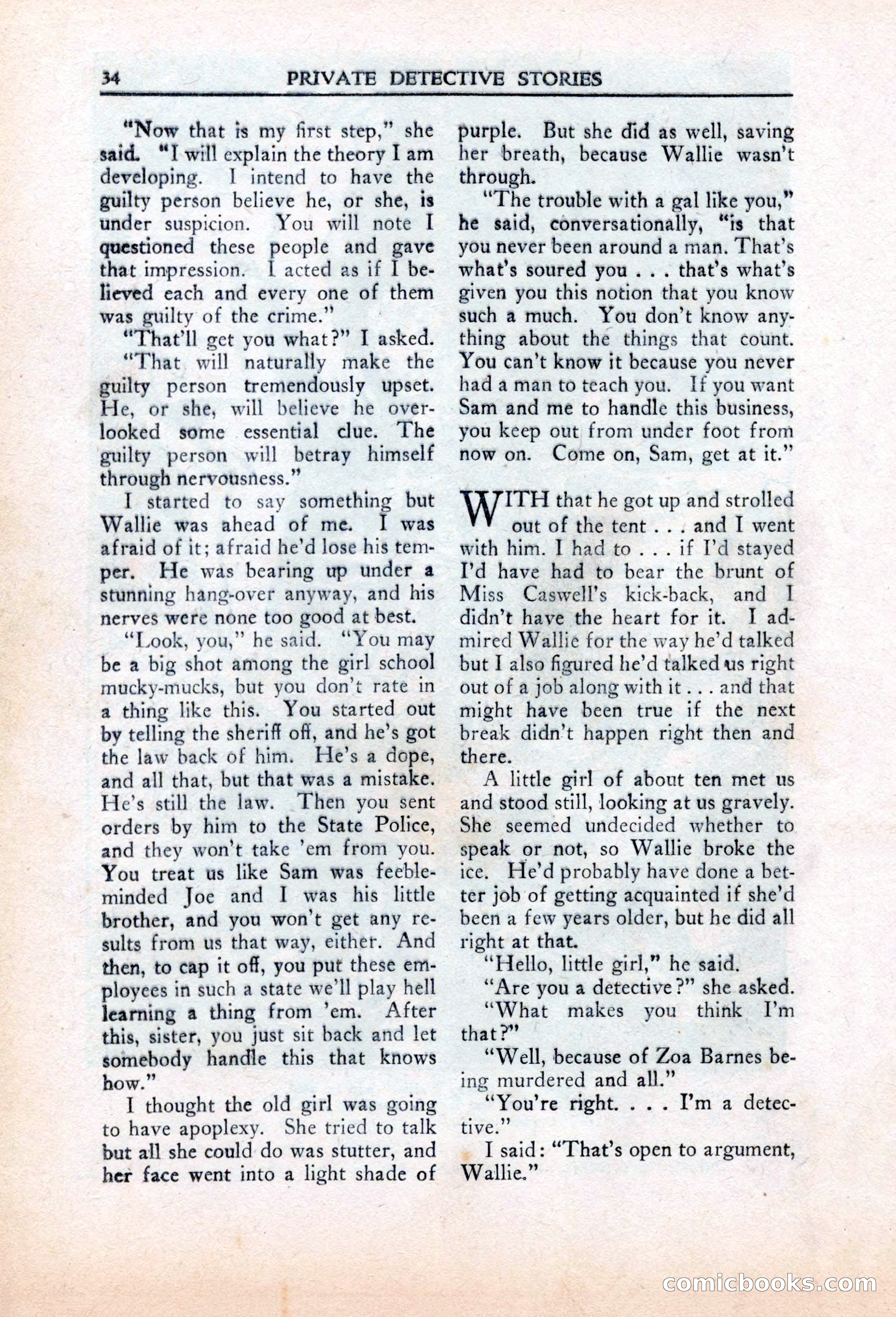 Private Detective Stories, March 1942 — page 36 of 132