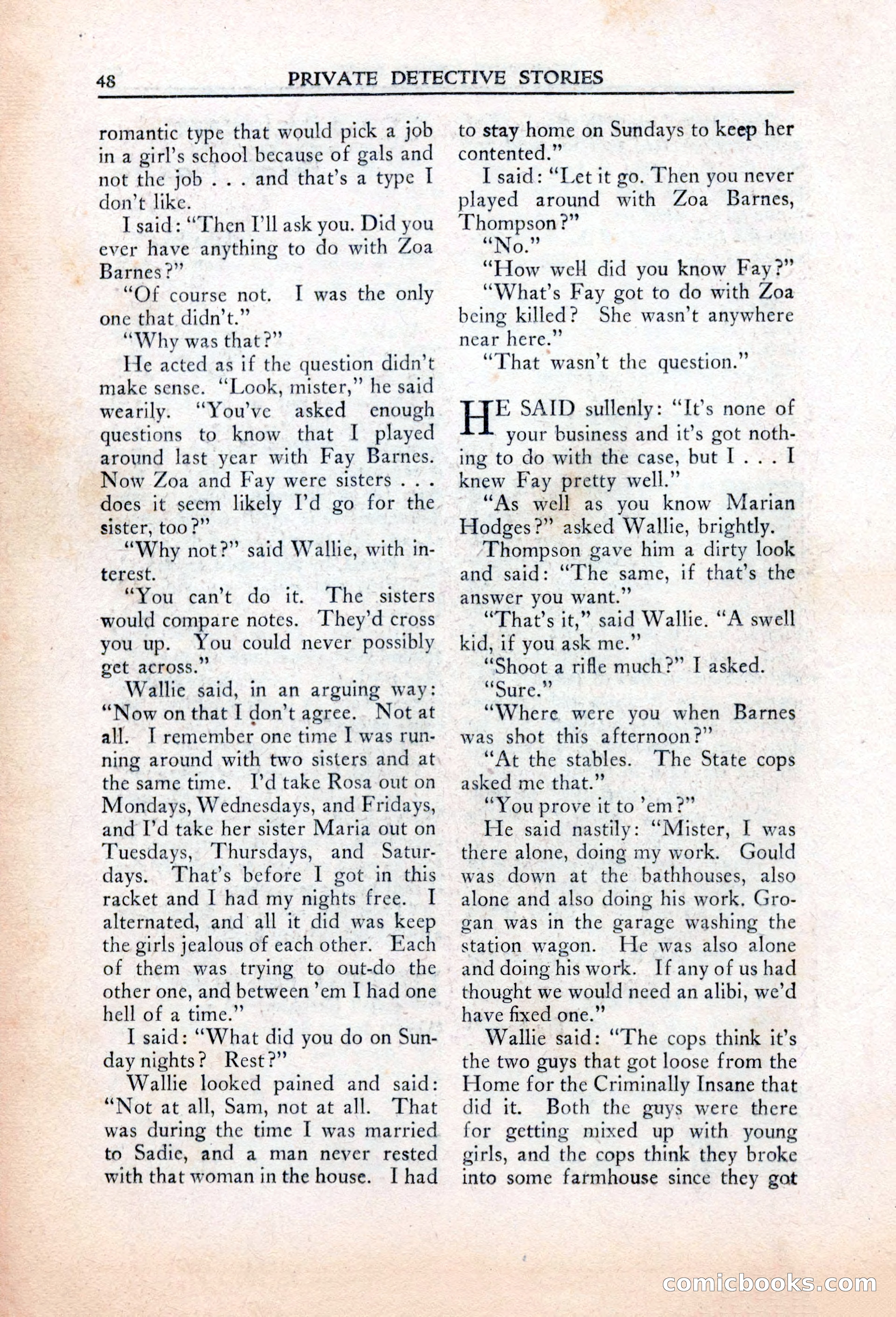Private Detective Stories, March 1942 — page 50 of 132