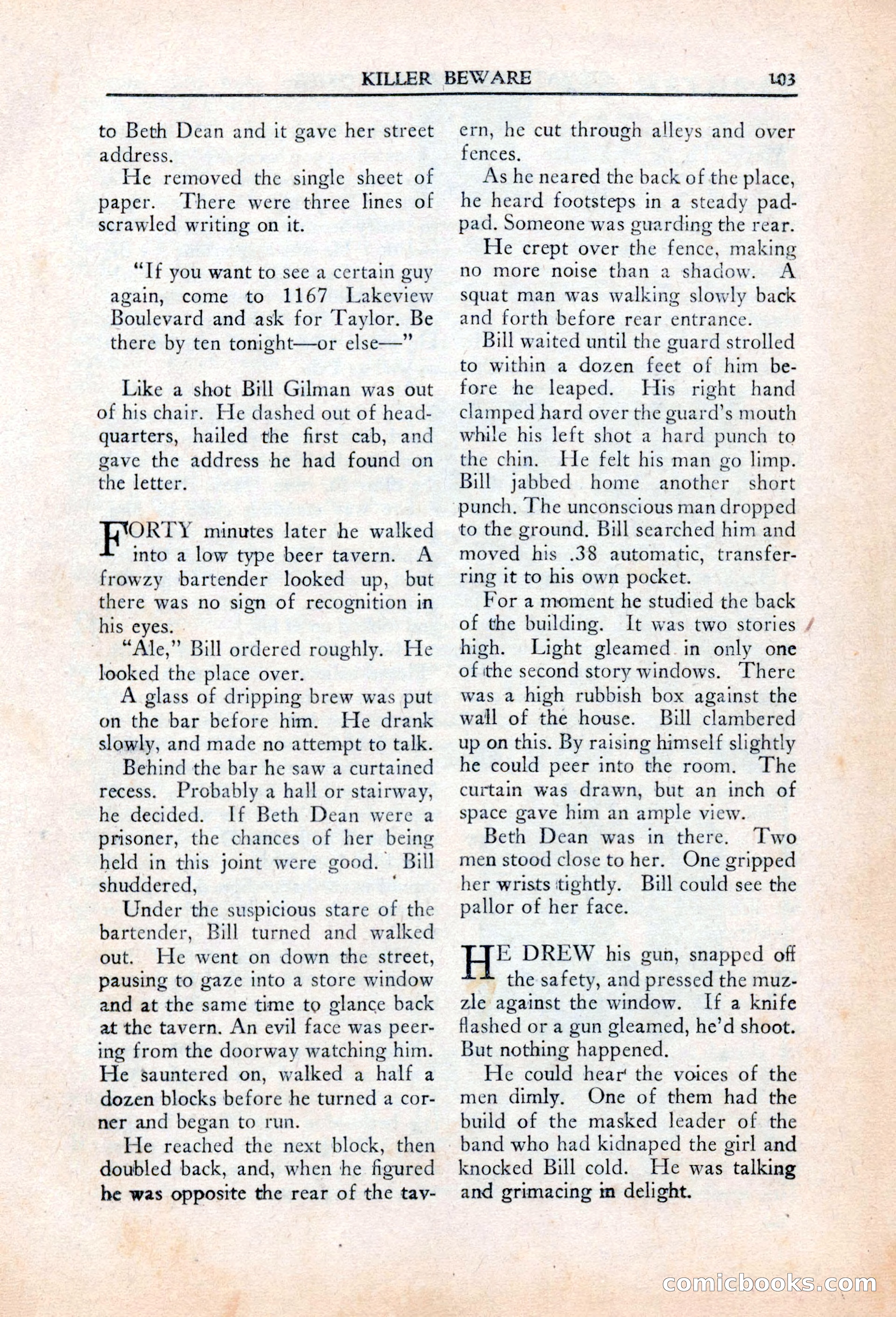 Private Detective Stories, March 1942 — page 105 of 132