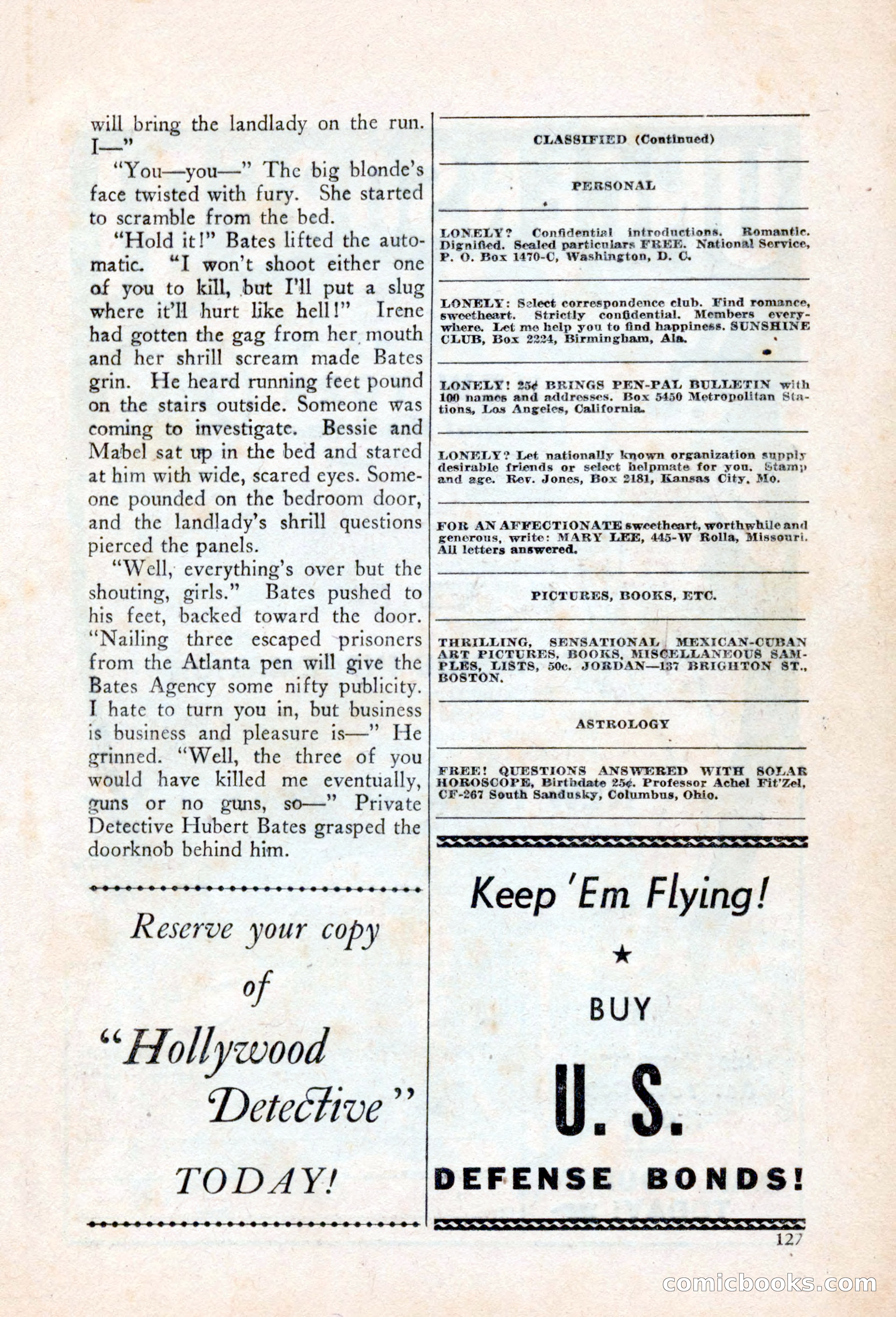 Private Detective Stories, March 1942 — page 129 of 132