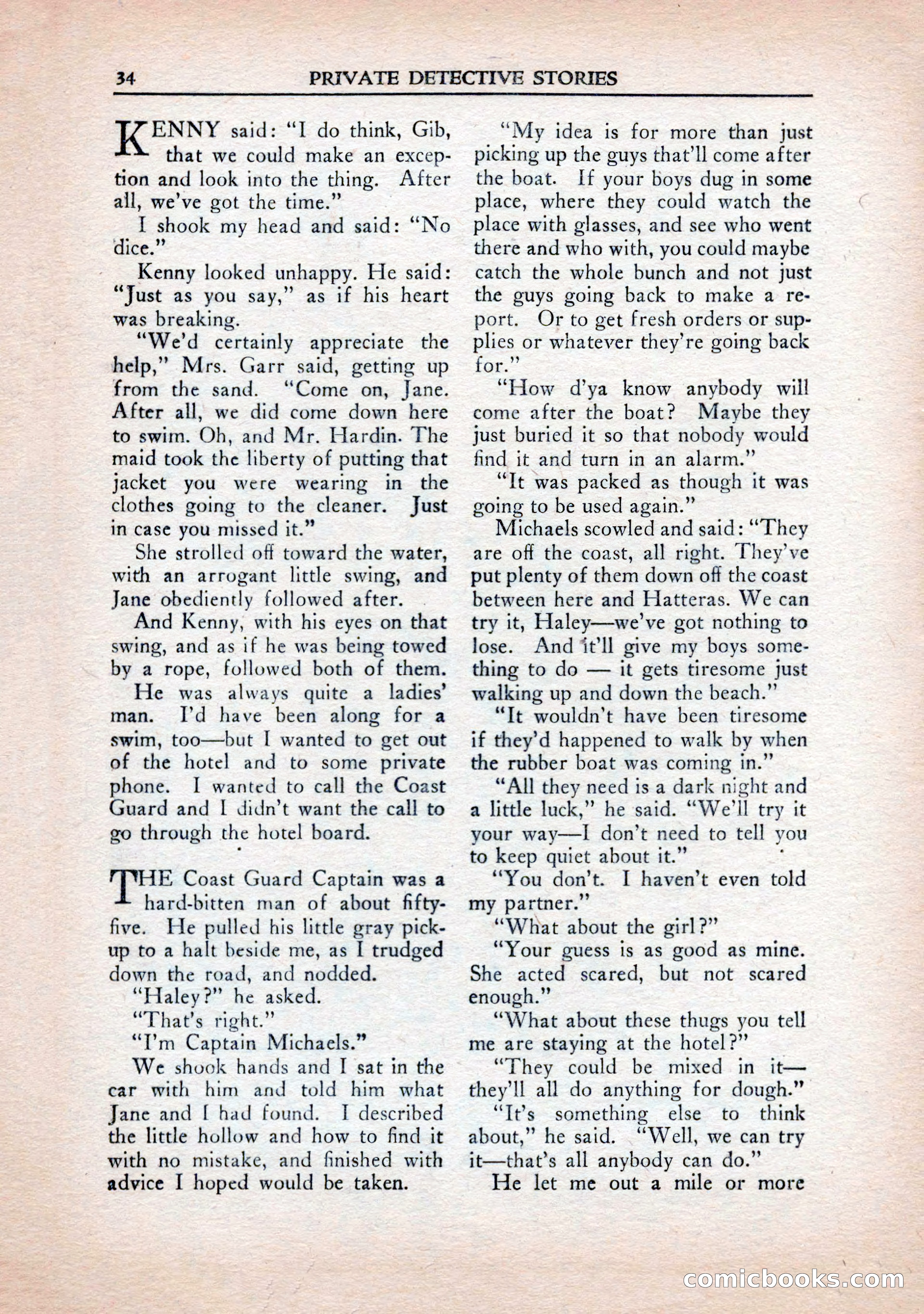 Private Detective Stories, January 1943 — page 36 of 132