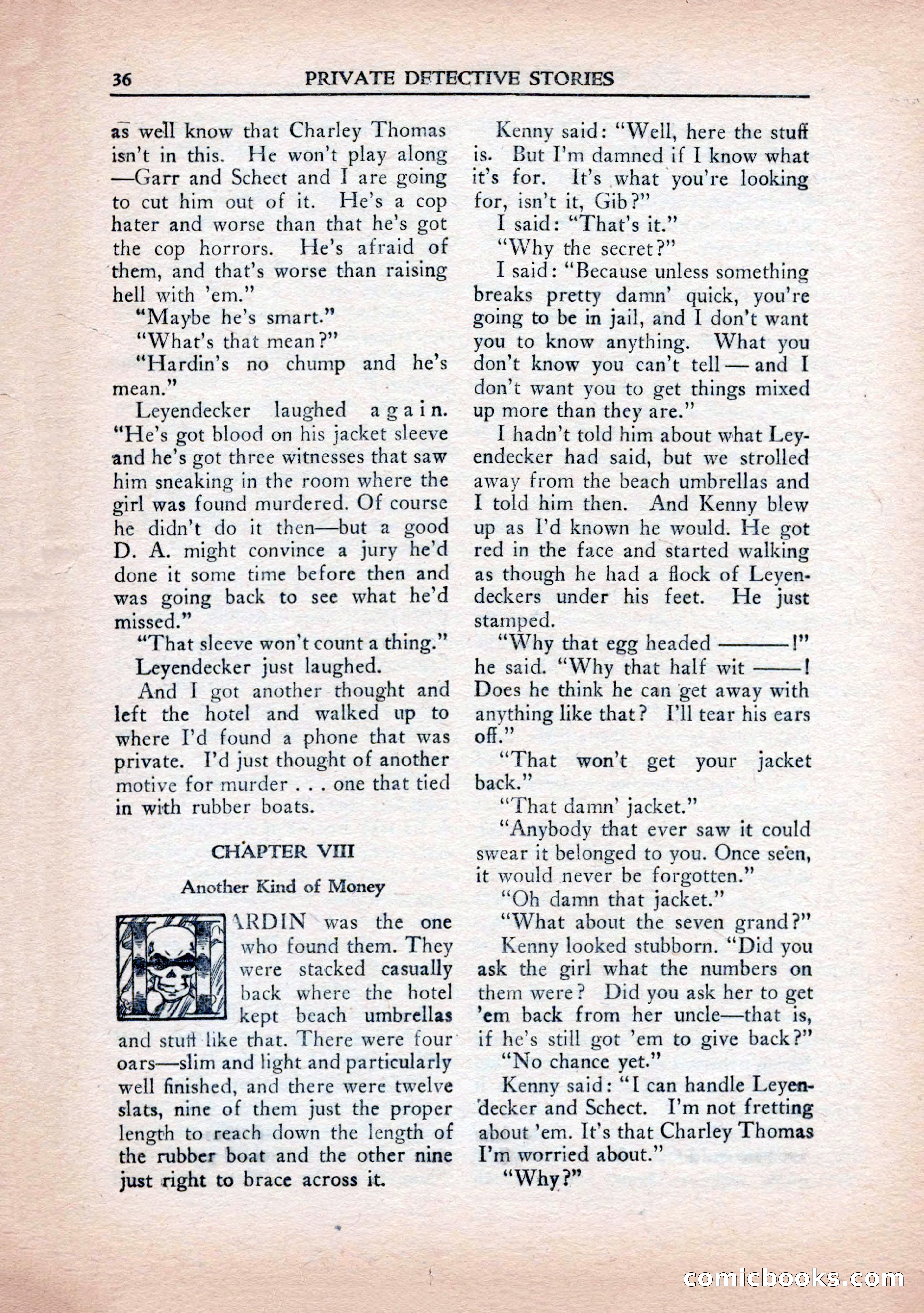Private Detective Stories, January 1943 — page 38 of 132