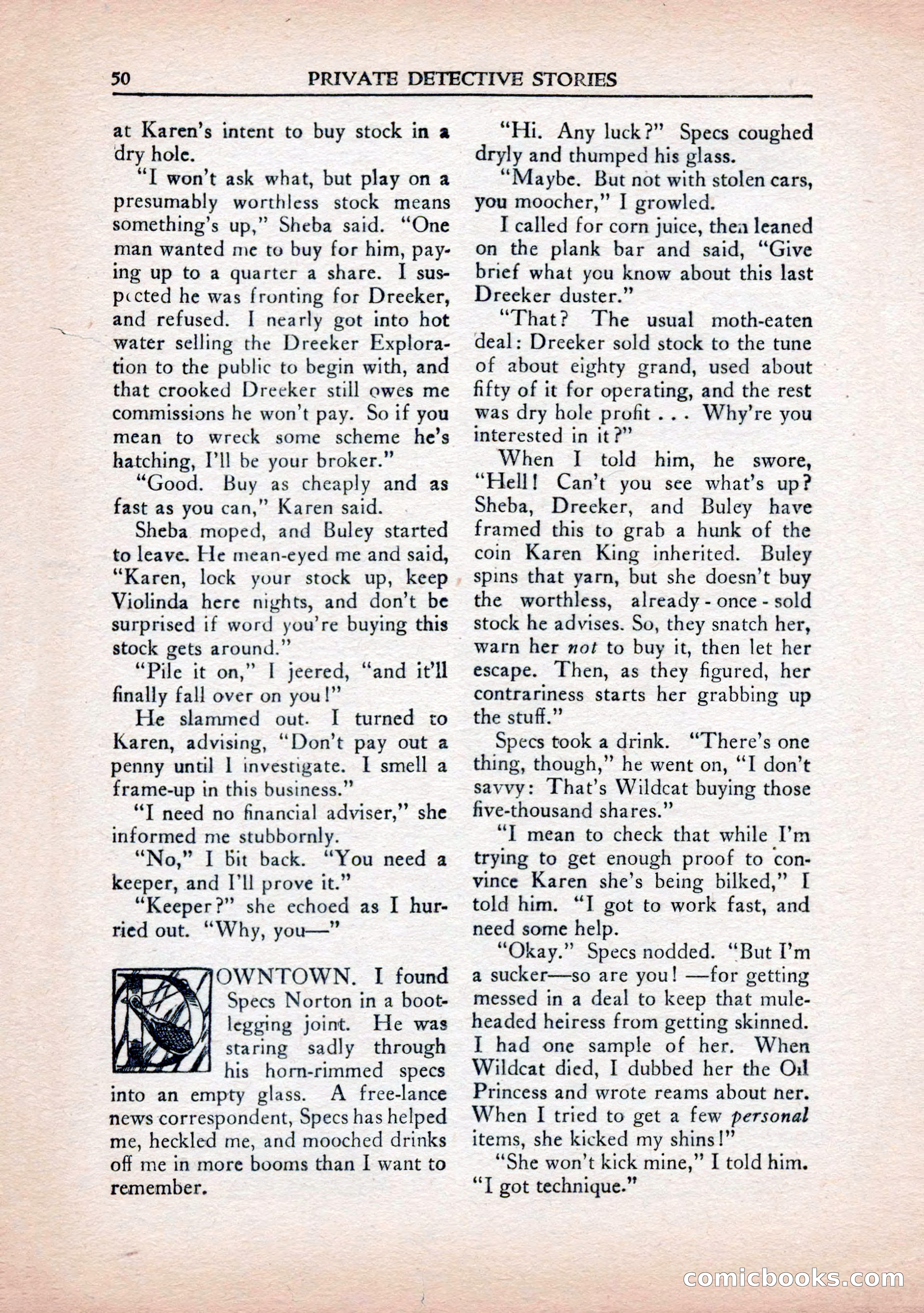 Private Detective Stories, January 1943 — page 52 of 132
