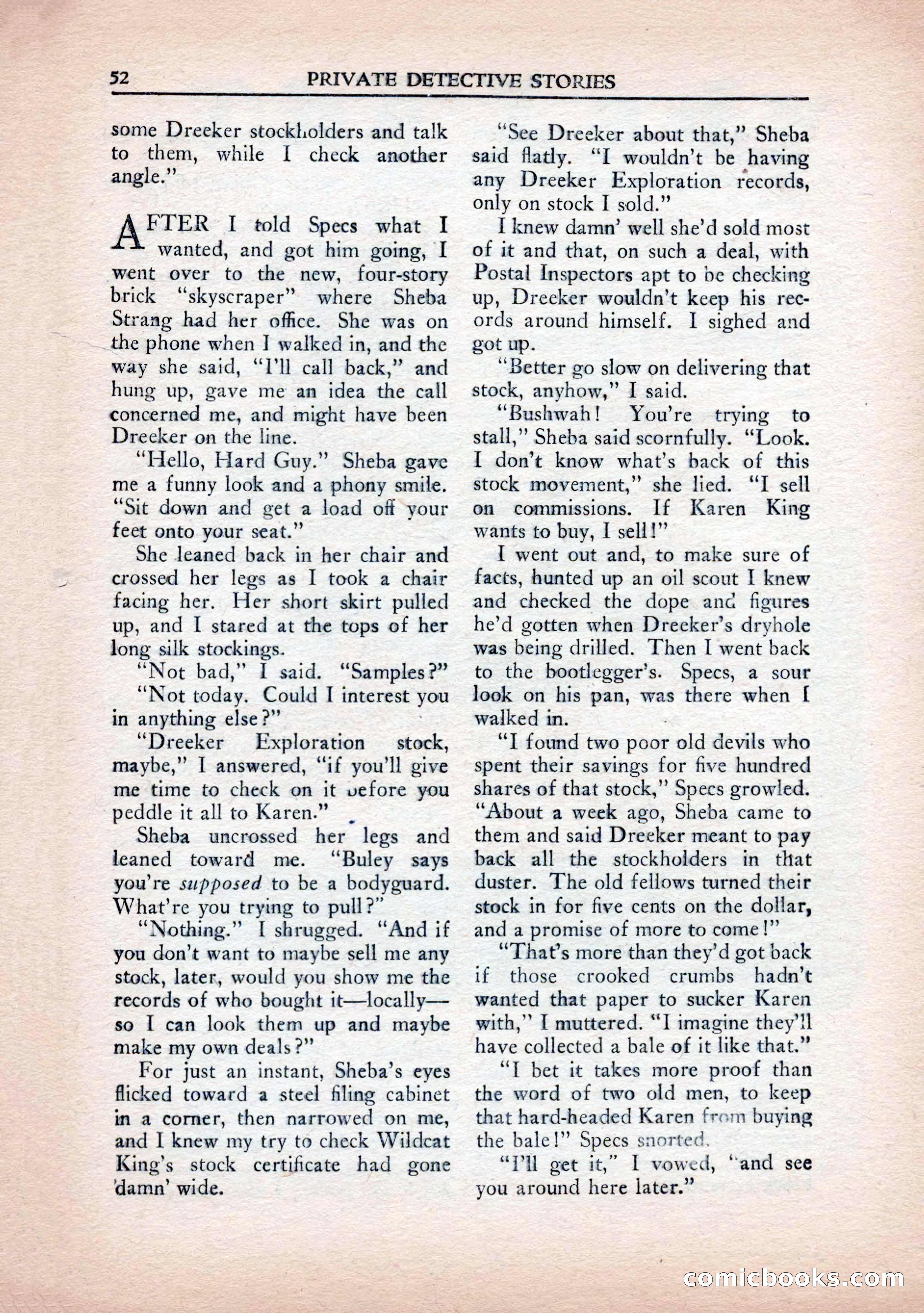 Private Detective Stories, January 1943 — page 54 of 132