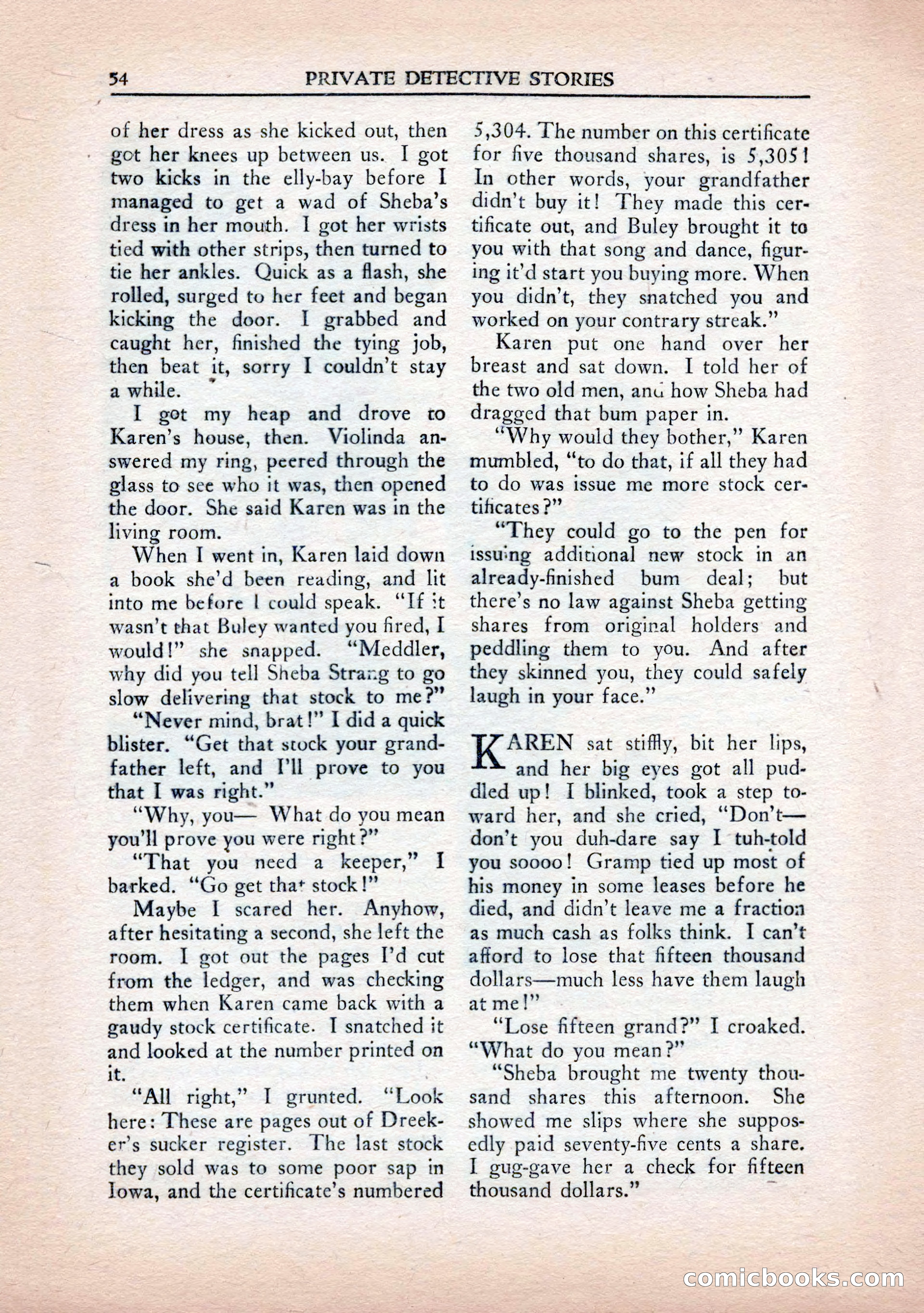Private Detective Stories, January 1943 — page 56 of 132