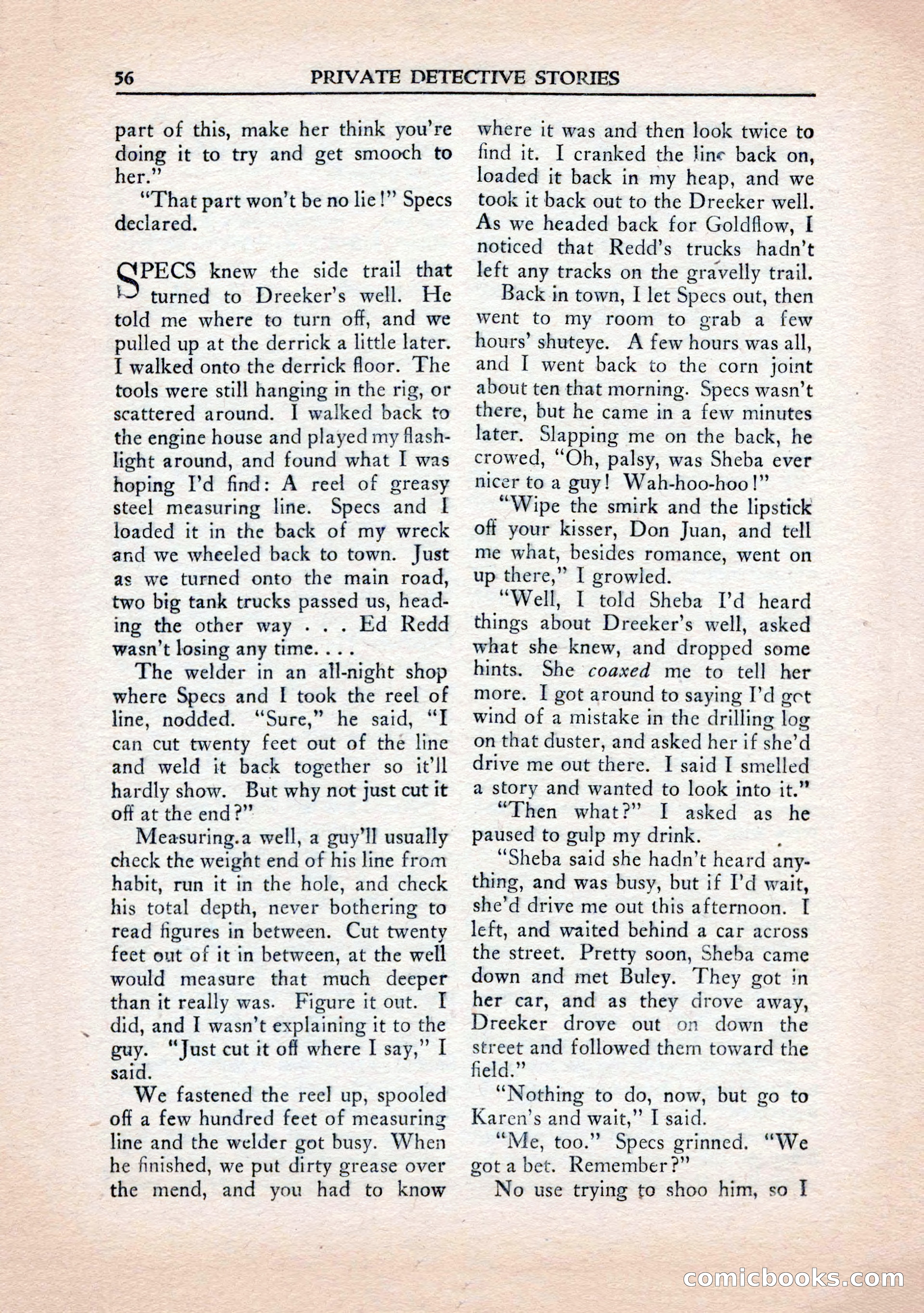 Private Detective Stories, January 1943 — page 58 of 132