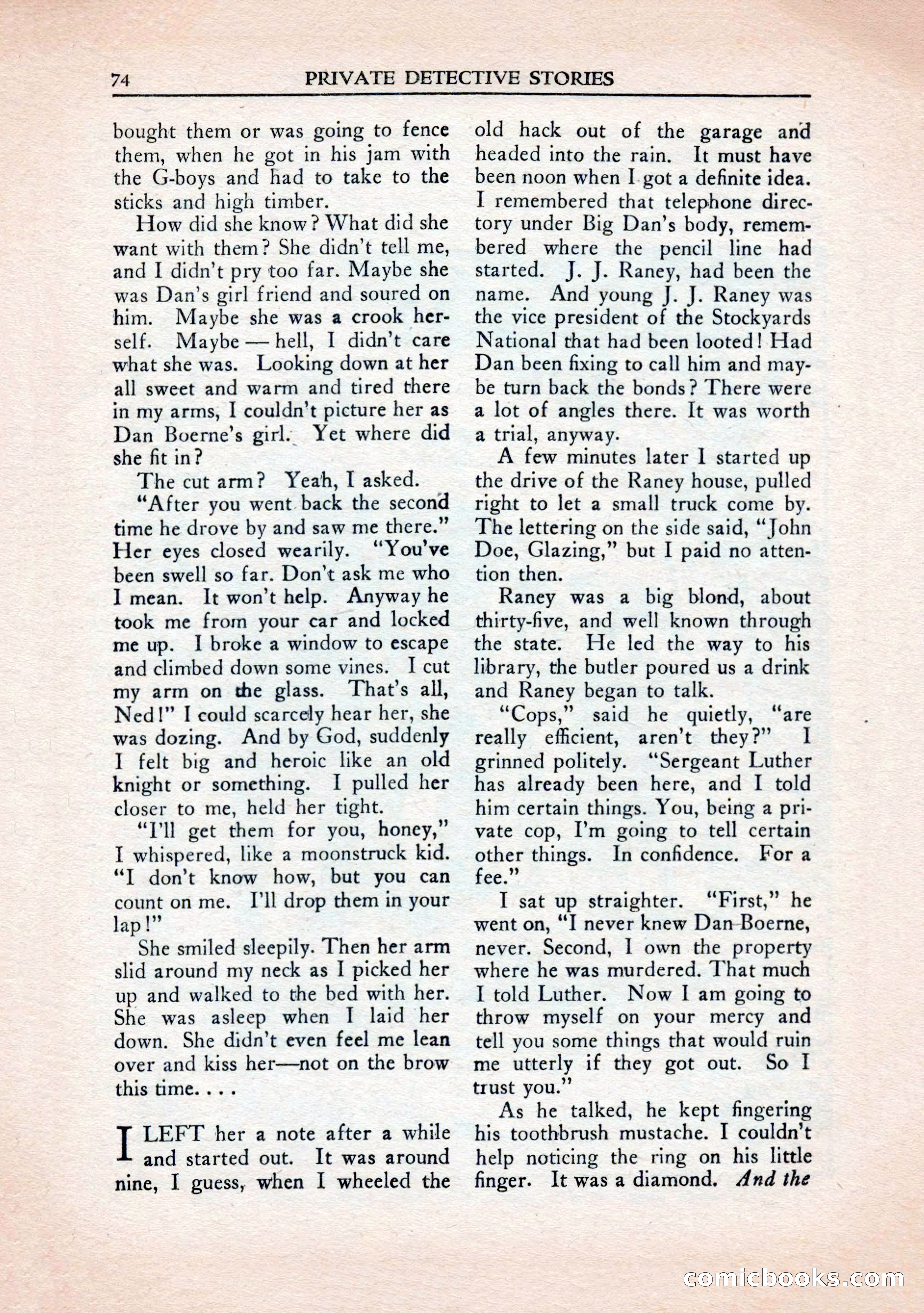 Private Detective Stories, January 1943 — page 76 of 132