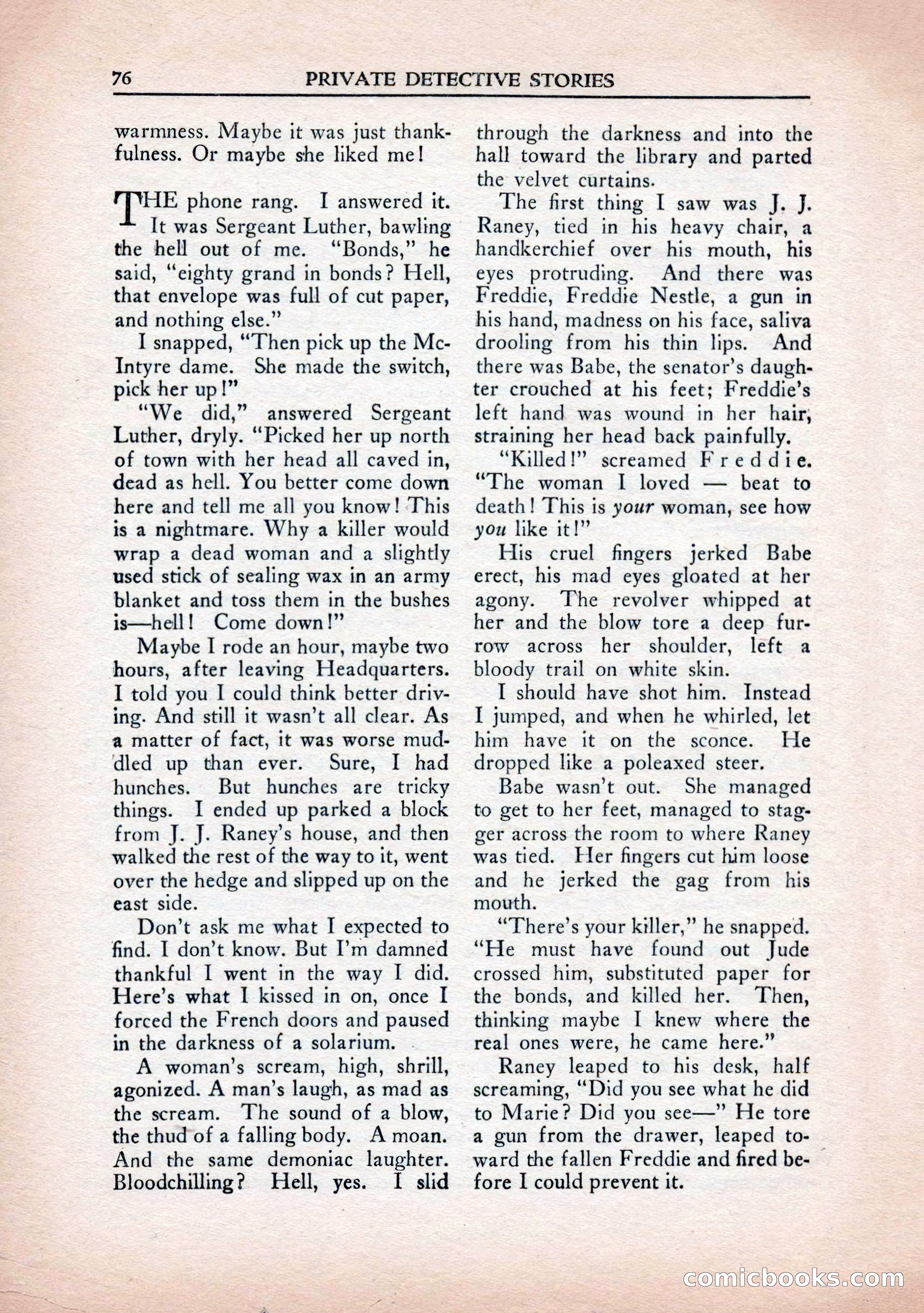 Private Detective Stories, January 1943 — page 78 of 132