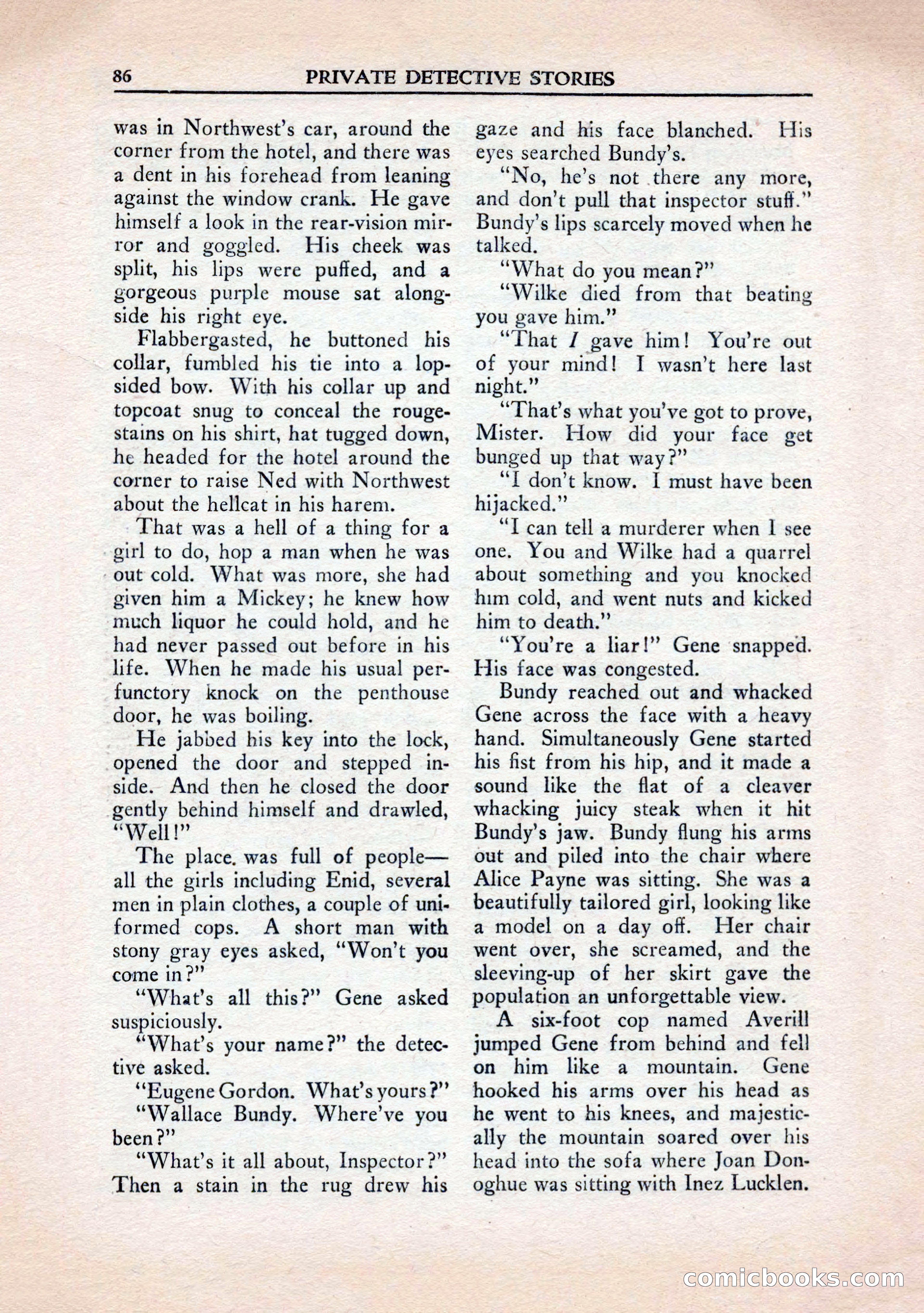 Private Detective Stories, January 1943 — page 88 of 132
