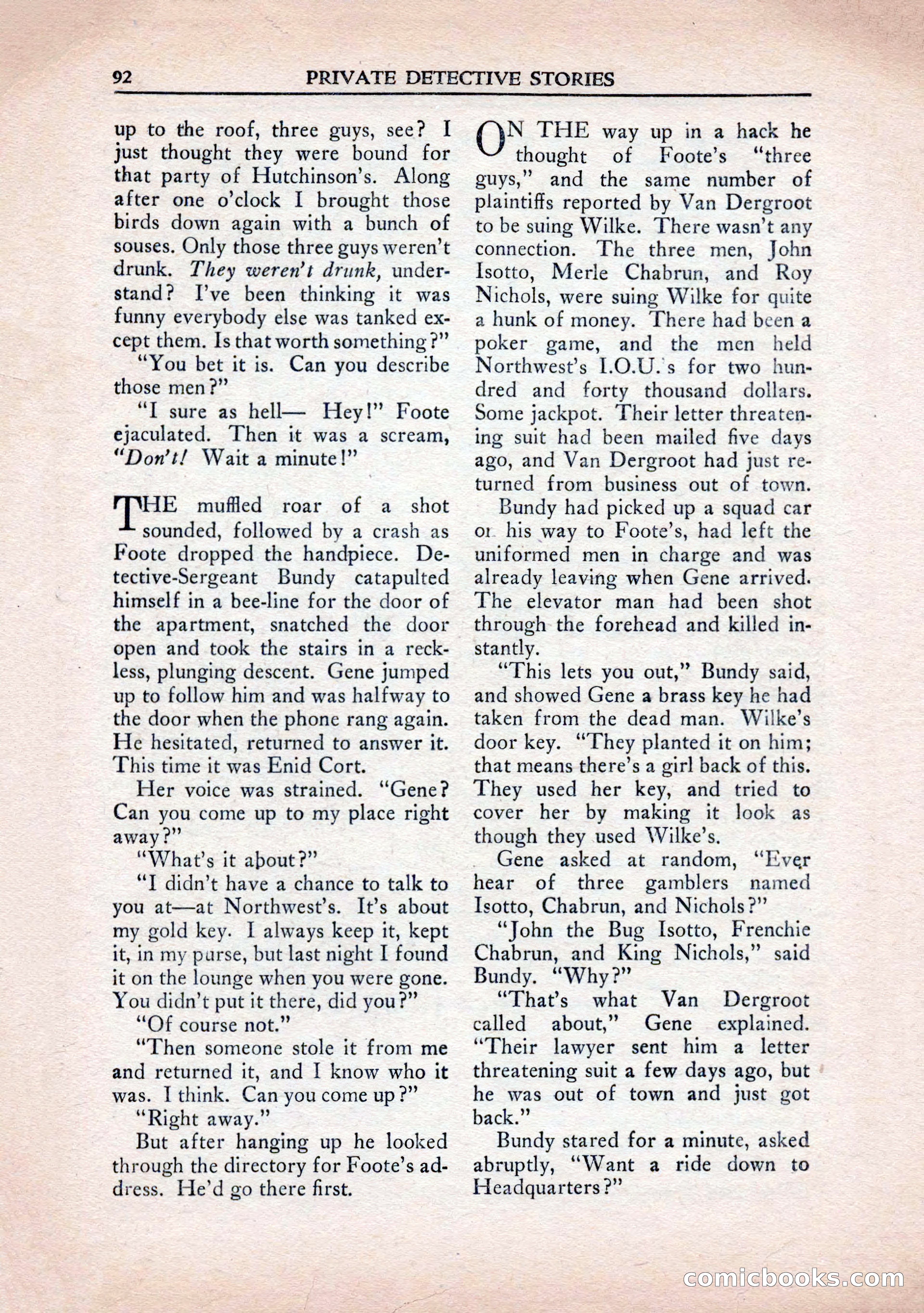 Private Detective Stories, January 1943 — page 94 of 132