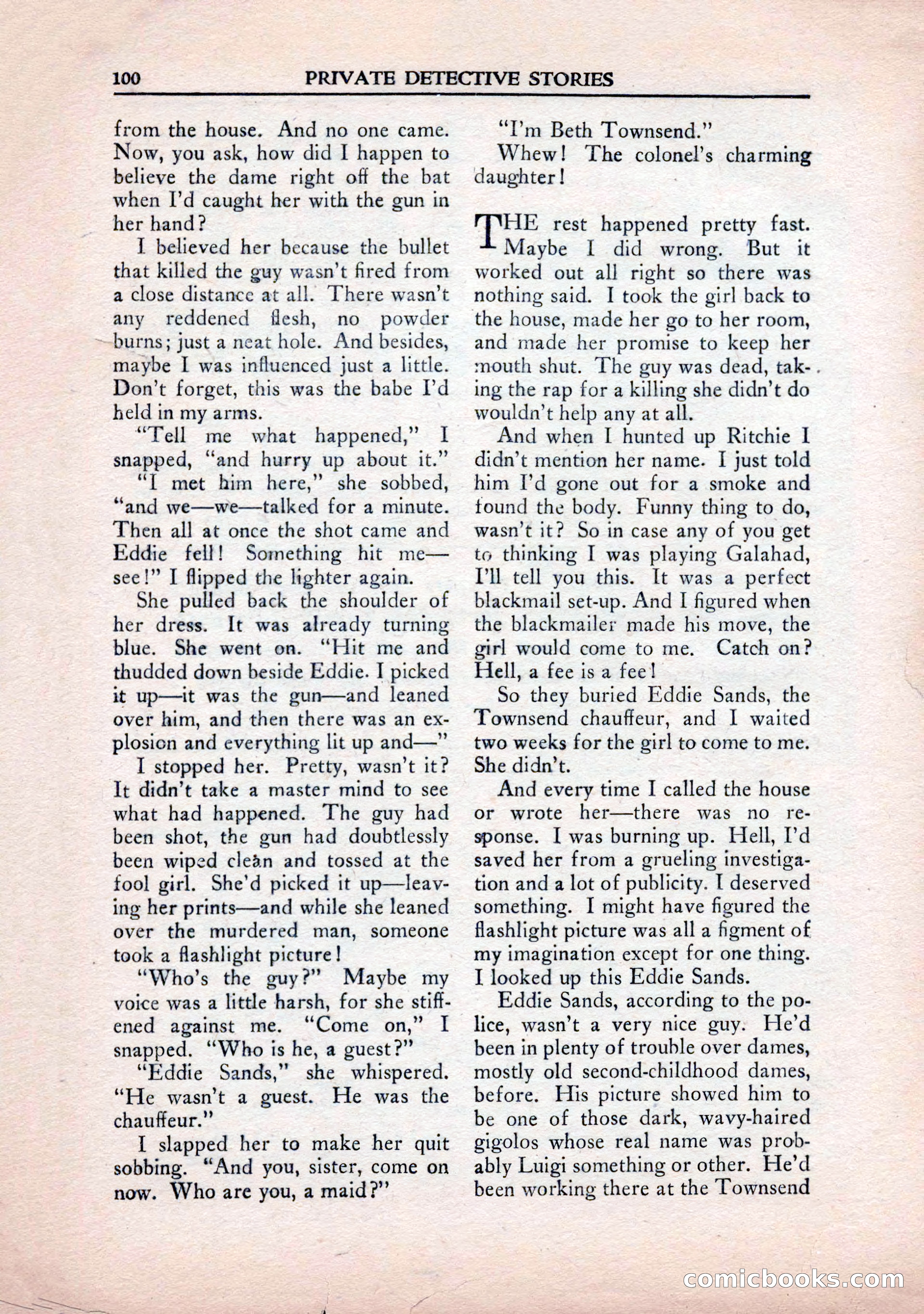 Private Detective Stories, January 1943 — page 102 of 132
