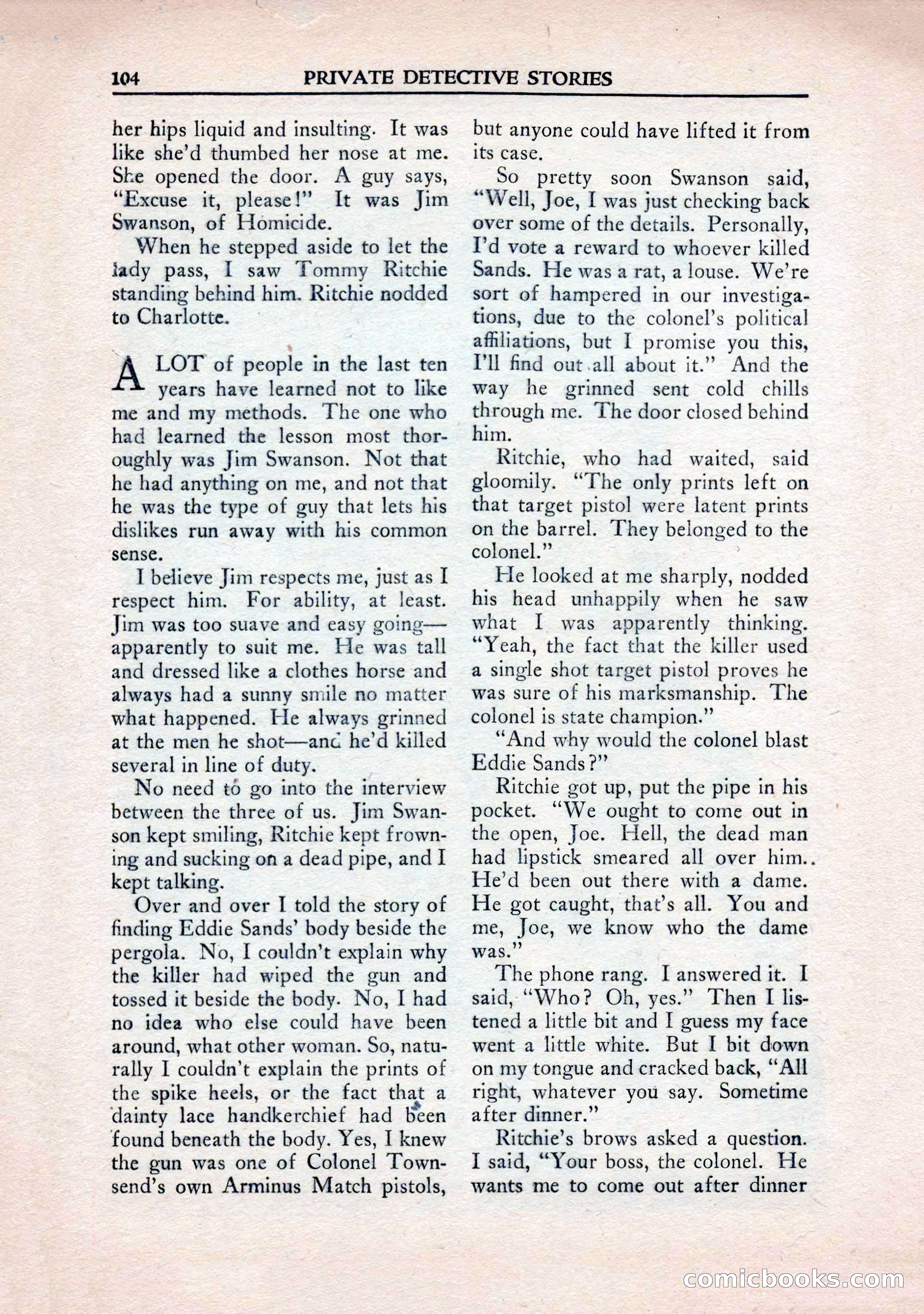 Private Detective Stories, January 1943 — page 106 of 132