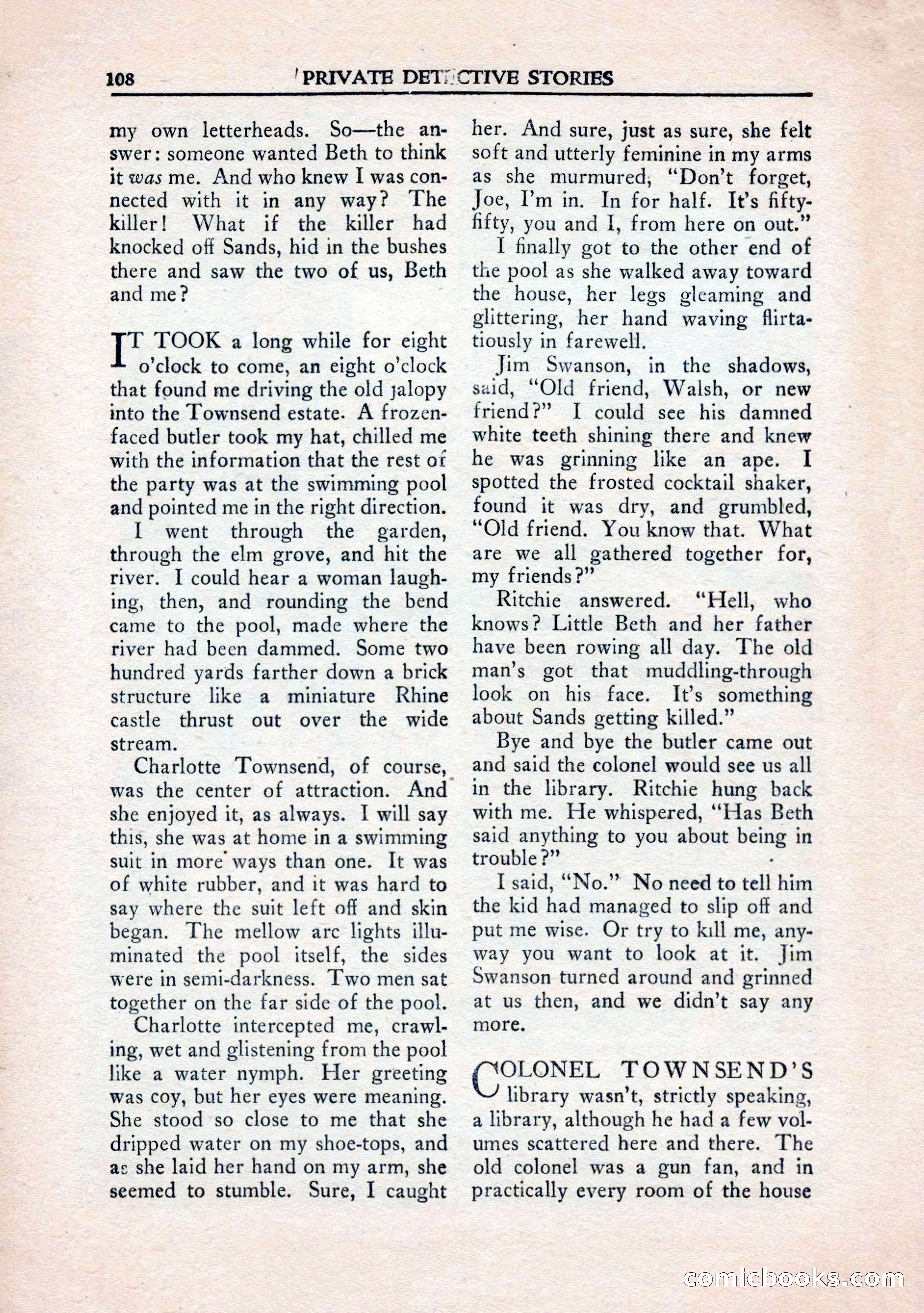 Private Detective Stories, January 1943 — page 110 of 132