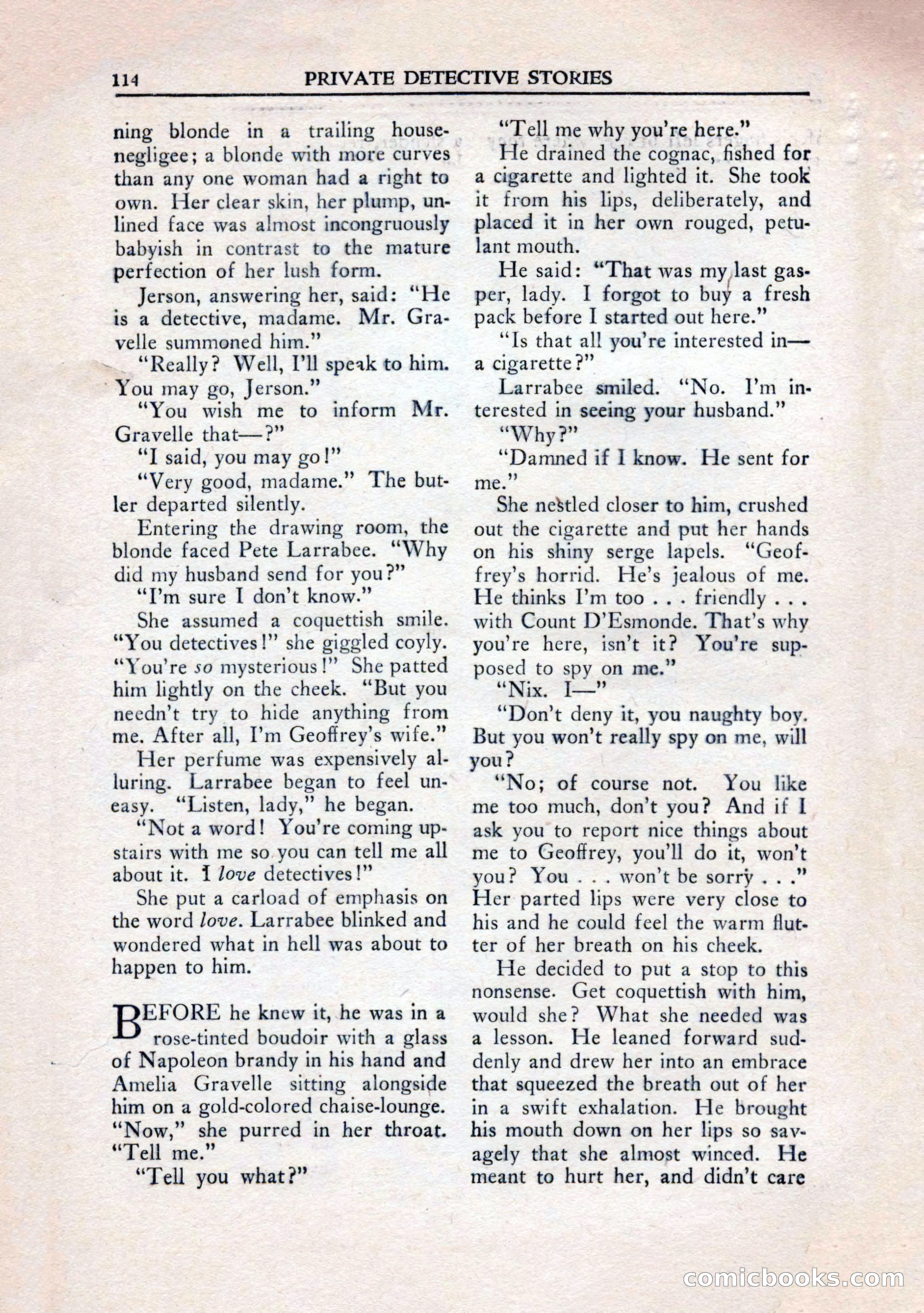 Private Detective Stories, January 1943 — page 116 of 132