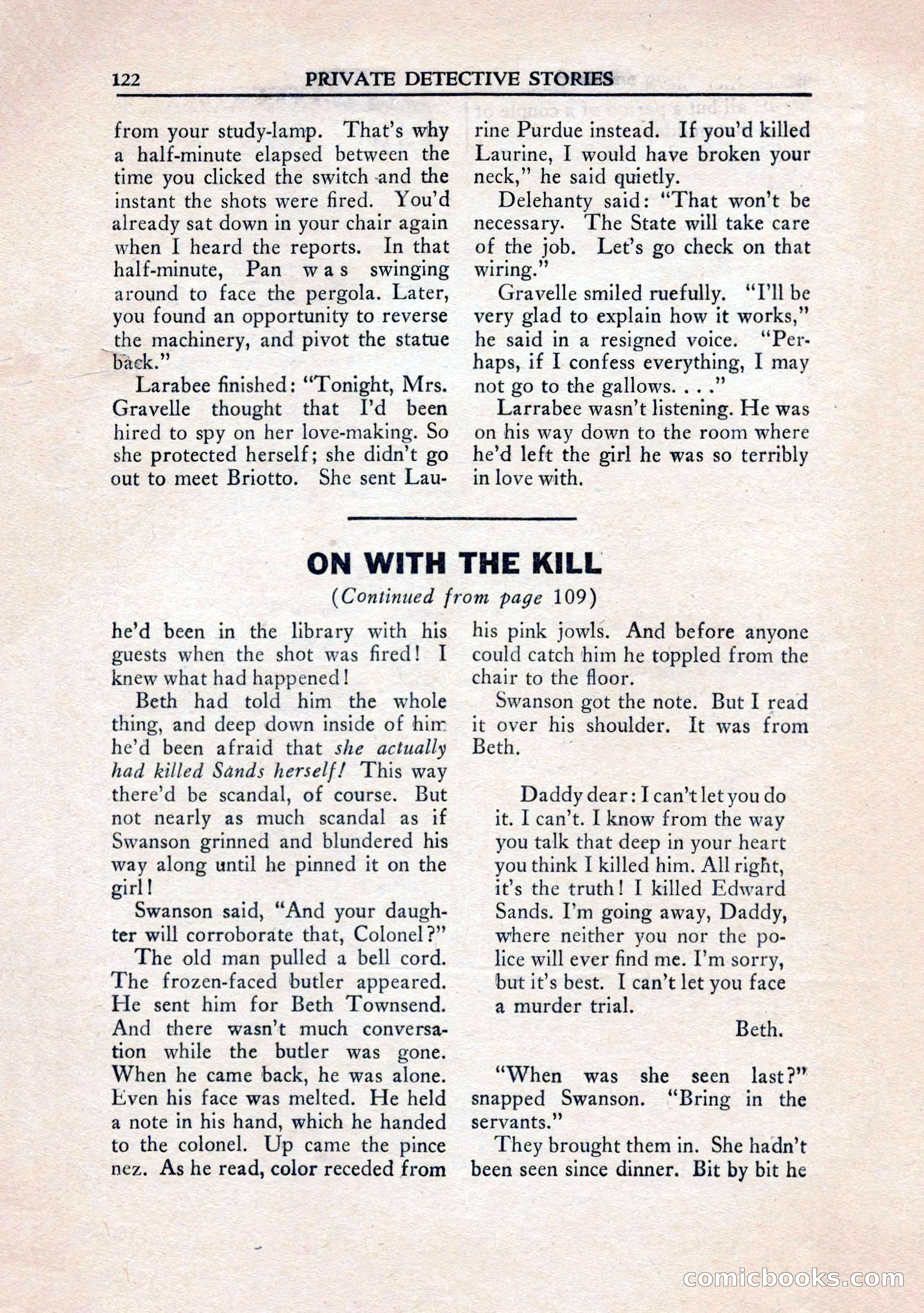 Private Detective Stories, January 1943 — page 124 of 132
