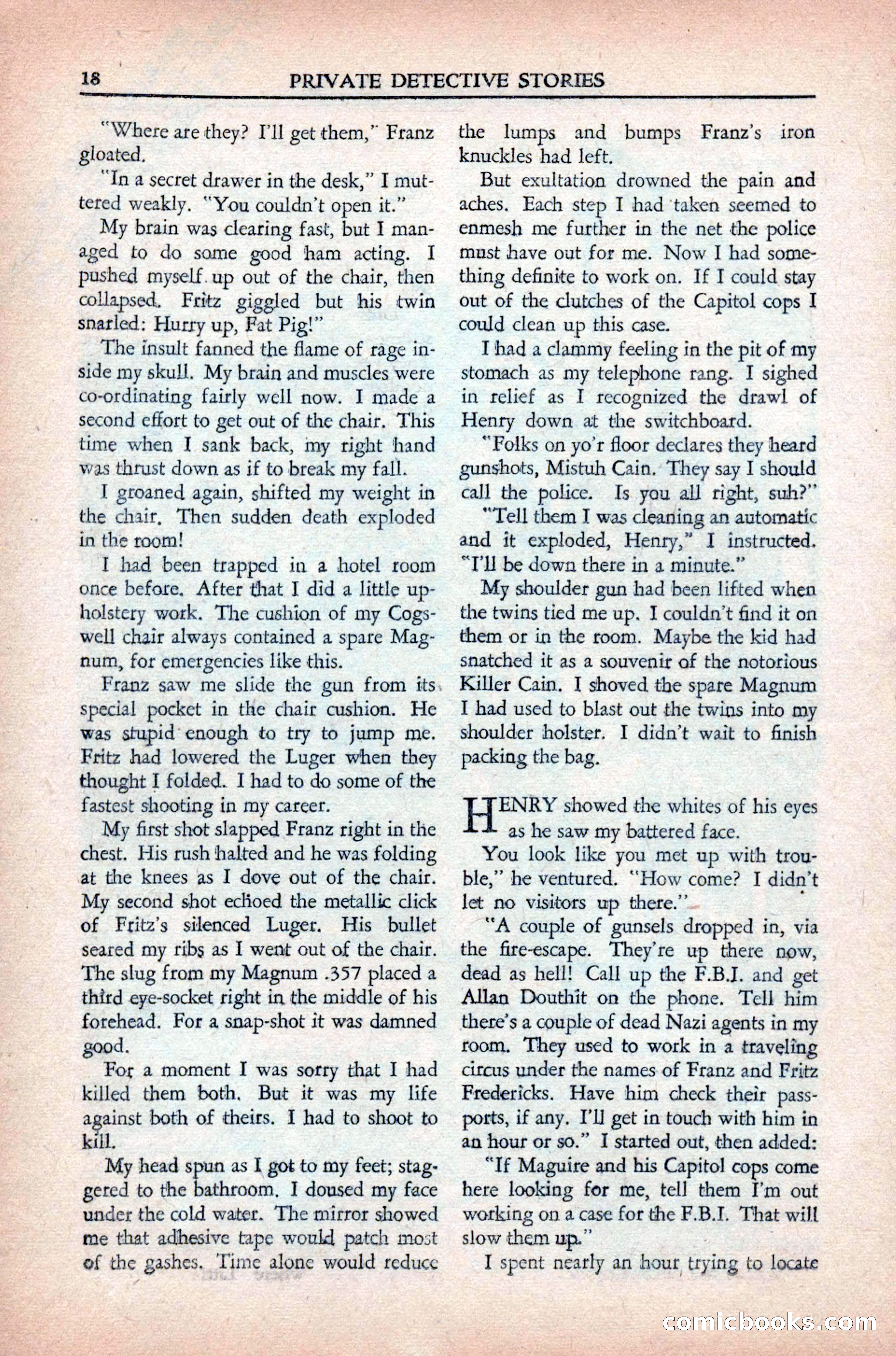 Private Detective Stories, May 1944 — page 20 of 116